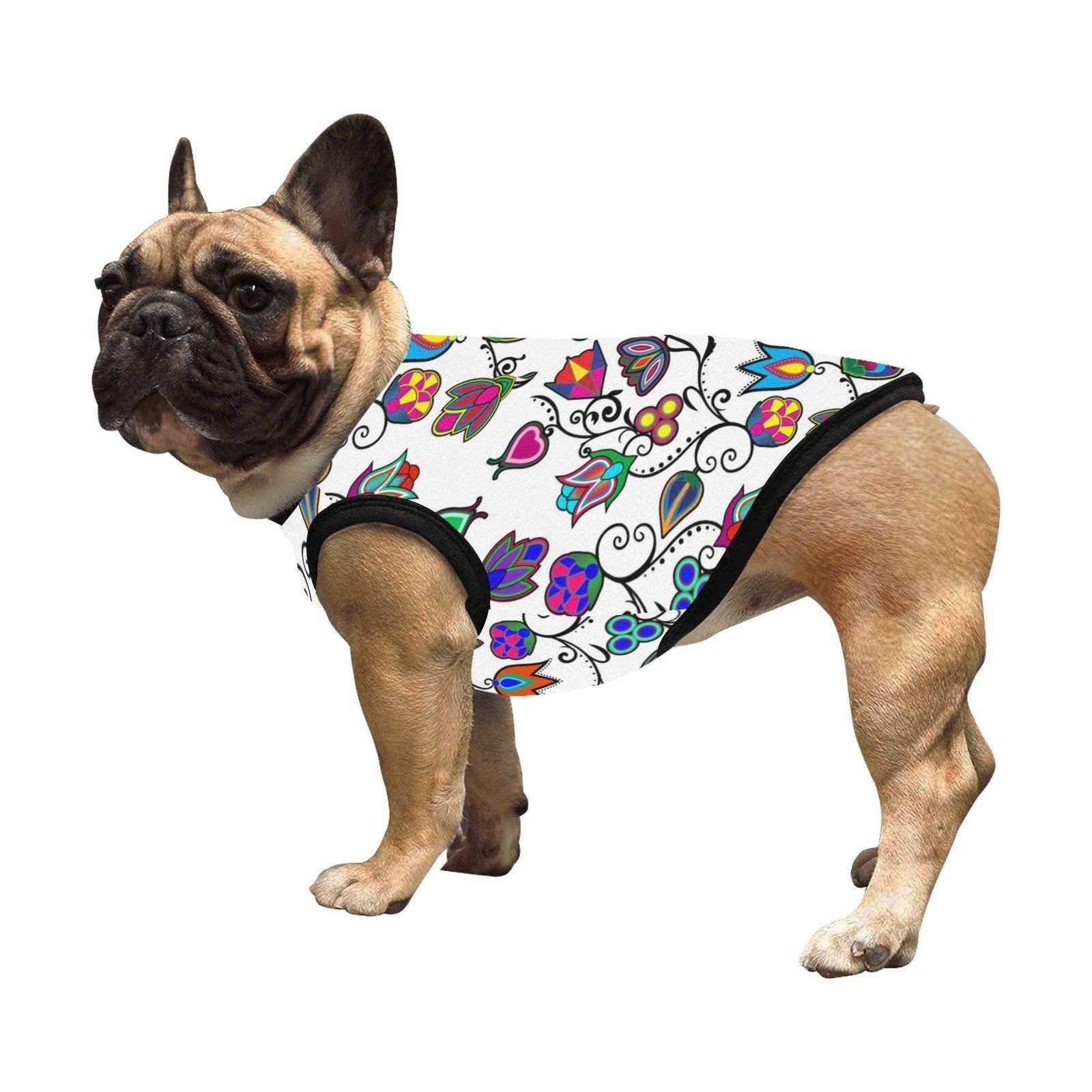 Indigenous Paisley White All Over Print Pet Tank Top Pet Tank Top e-joyer