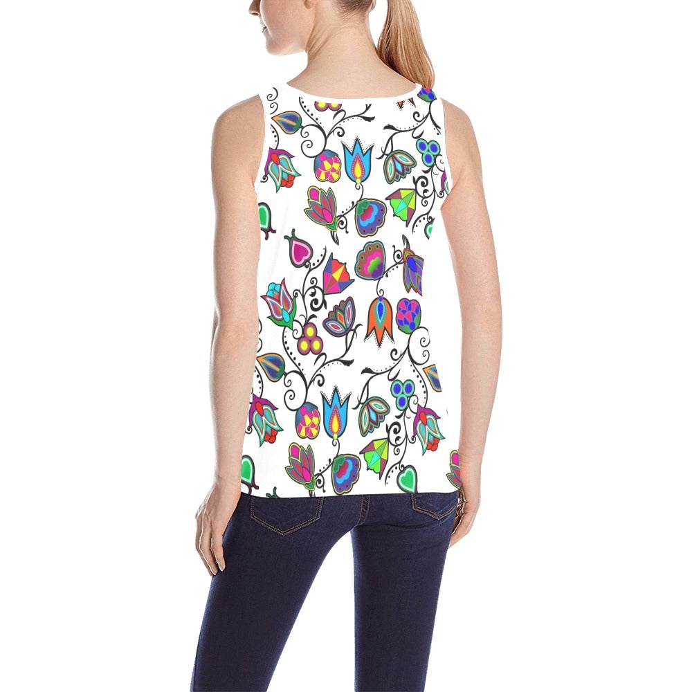 Indigenous Paisley White All Over Print Tank Top for Women (Model T43) All Over Print Tank Top for Women (T43) e-joyer