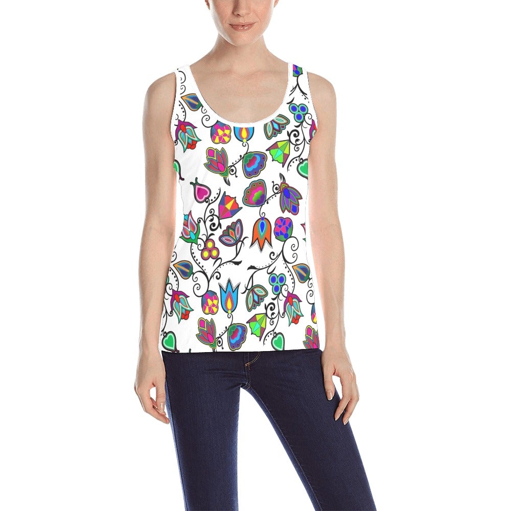 Indigenous Paisley White All Over Print Tank Top for Women (Model T43) All Over Print Tank Top for Women (T43) e-joyer