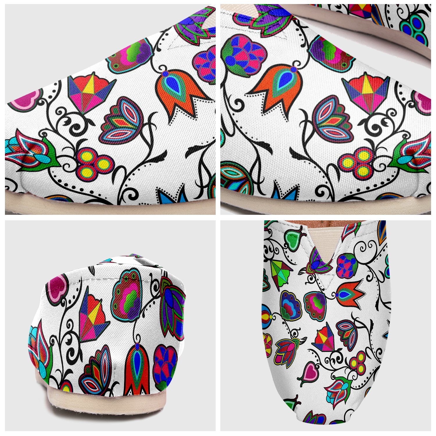 Indigenous Paisley White Casual Unisex Slip On Shoe Herman