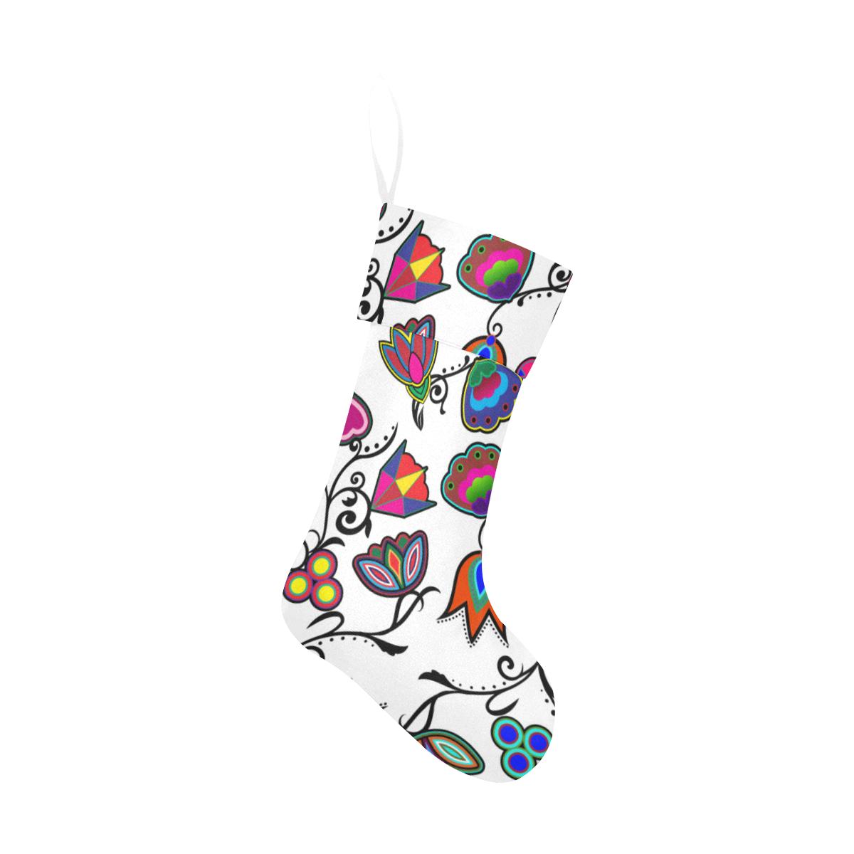Indigenous Paisley White Christmas Stocking holiday stocking e-joyer