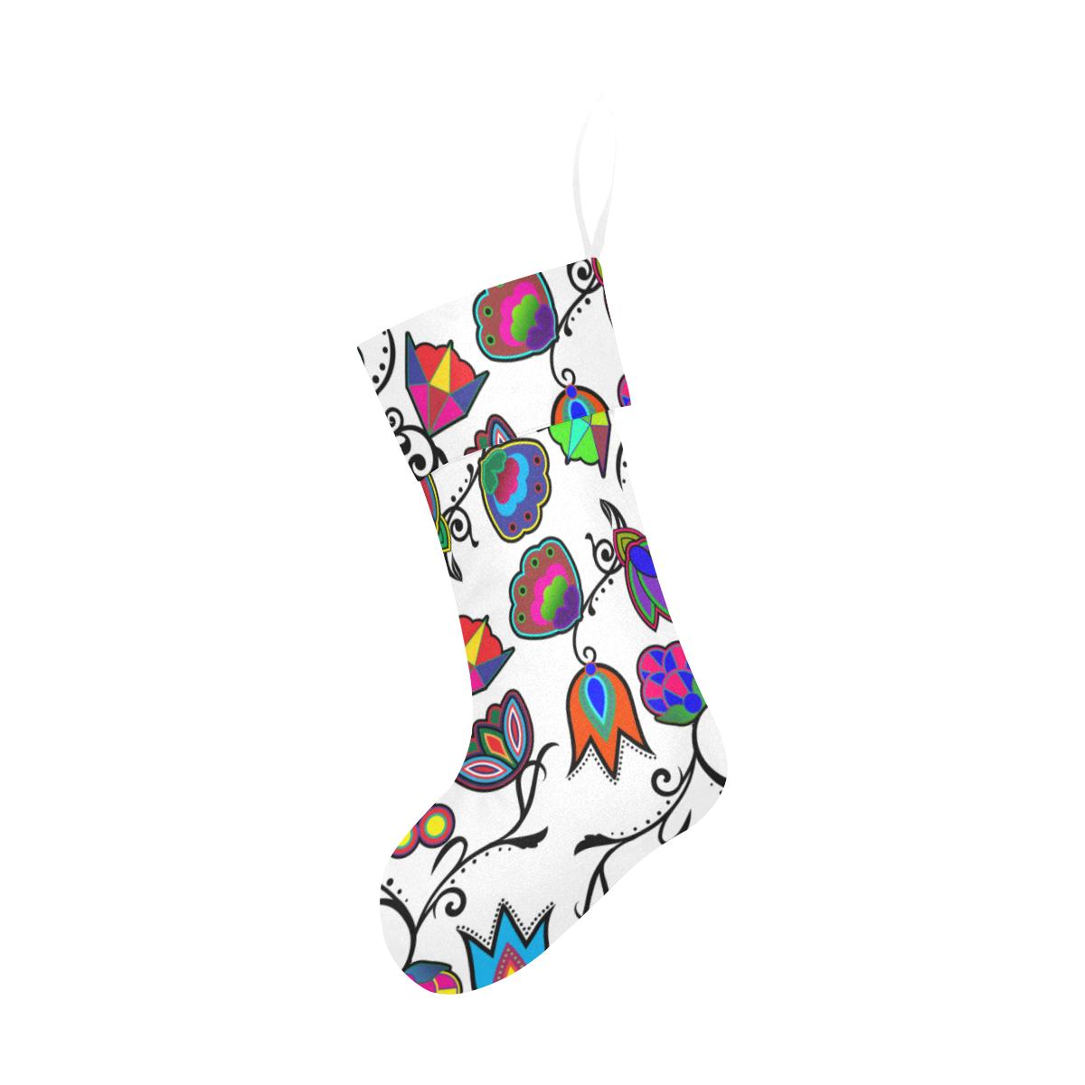 Indigenous Paisley White Christmas Stocking holiday stocking e-joyer