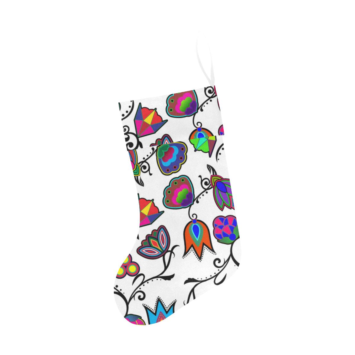 Indigenous Paisley White Christmas Stocking holiday stocking e-joyer