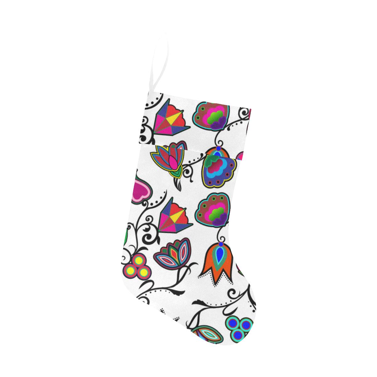 Indigenous Paisley White Christmas Stocking holiday stocking e-joyer