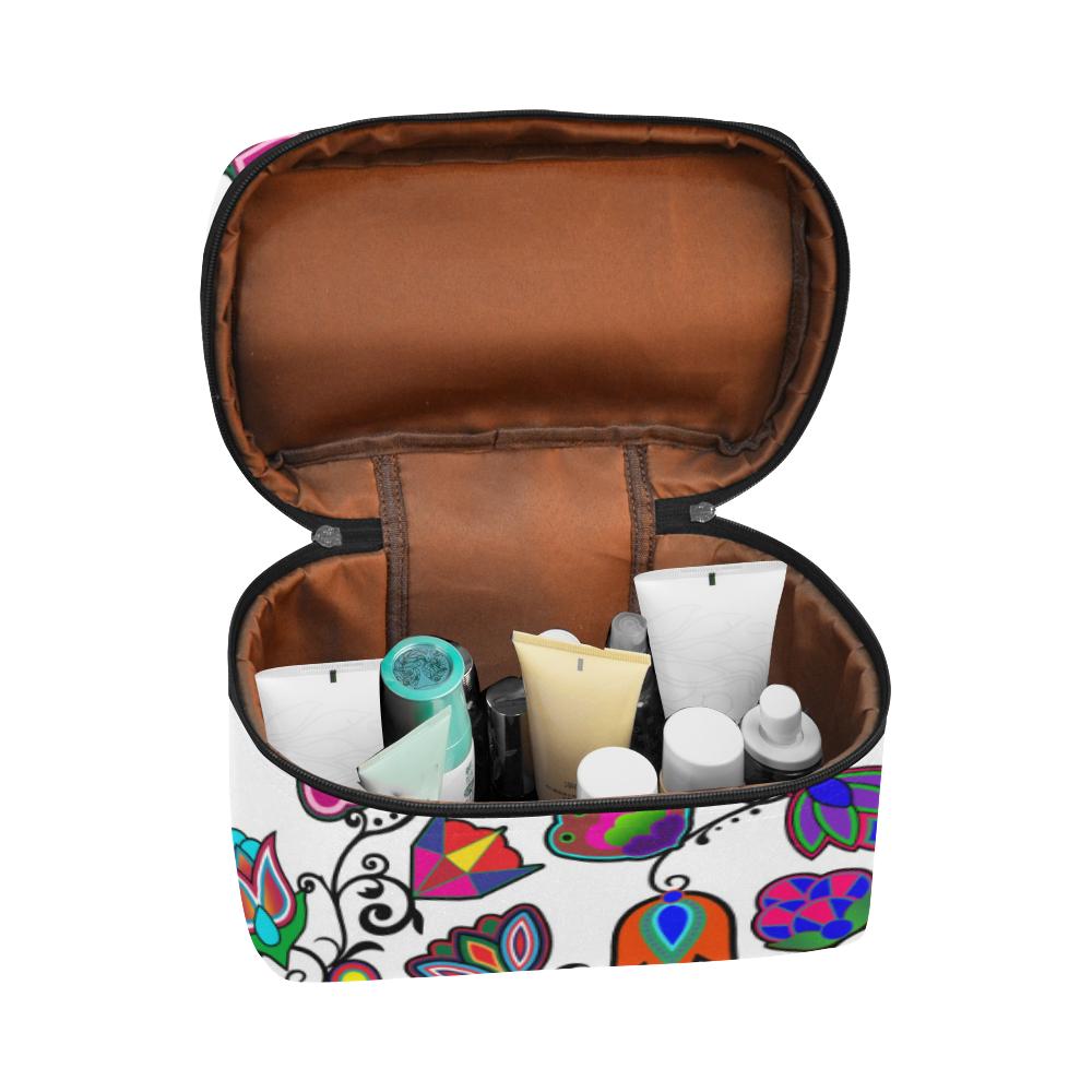 Indigenous Paisley White Cosmetic Bag/Large (Model 1658) Cosmetic Bag e-joyer