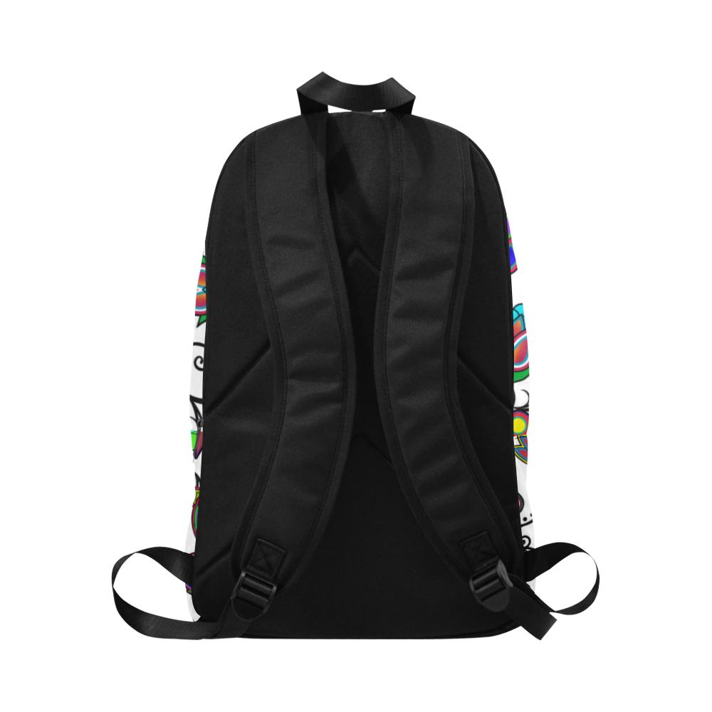 Indigenous Paisley White Fabric Backpack for Adult (Model 1659) Casual Backpack for Adult (1659) e-joyer