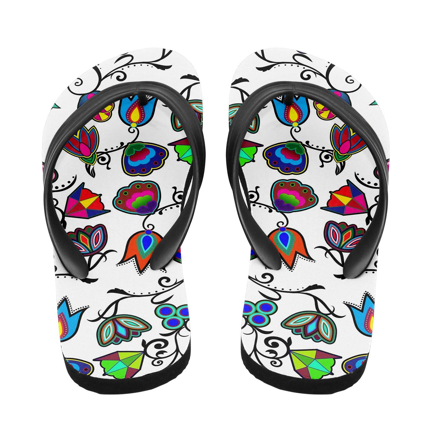 Indigenous Paisley White Flip Flops 49 Dzine