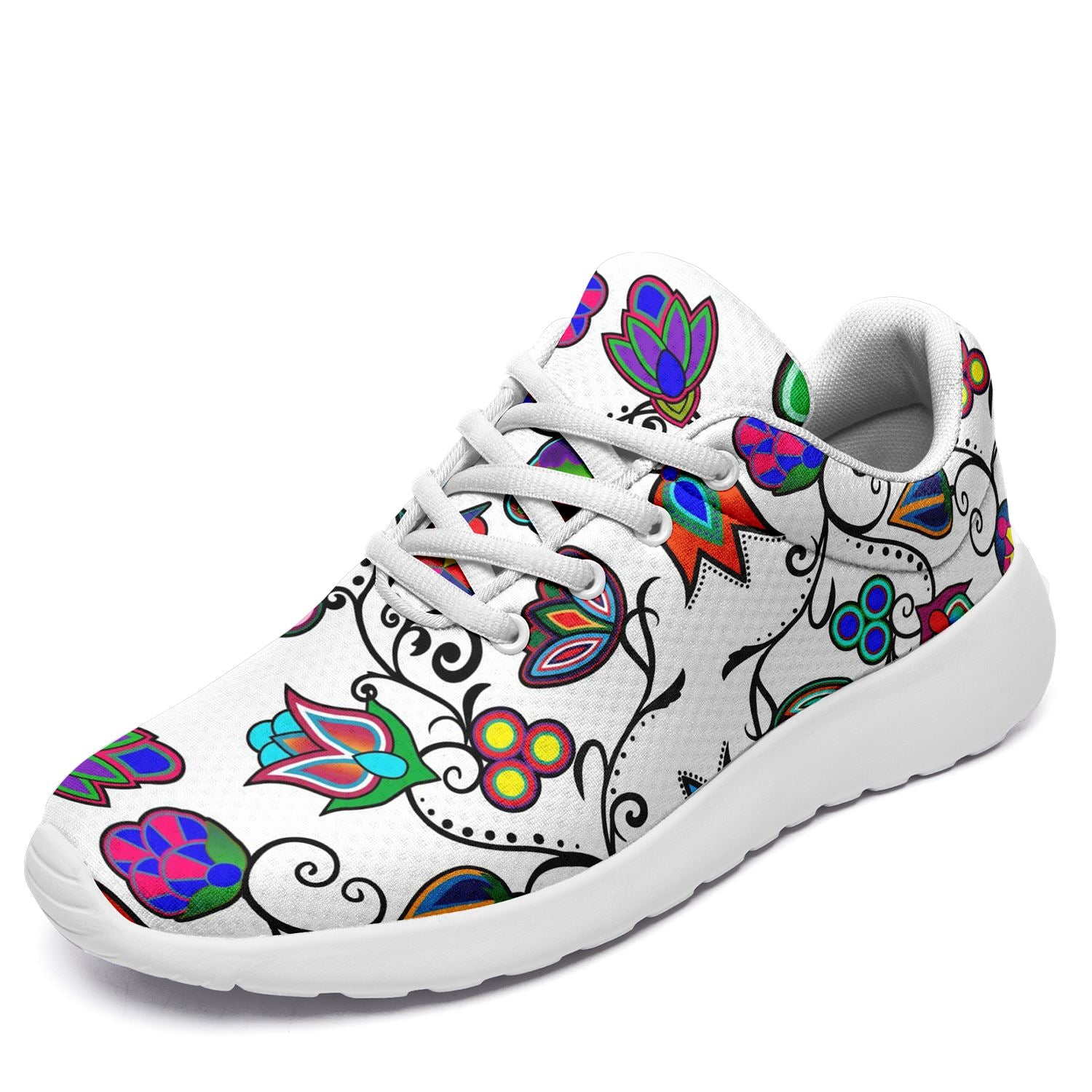 Indigenous Paisley White Ikkaayi Sport Sneakers 49 Dzine