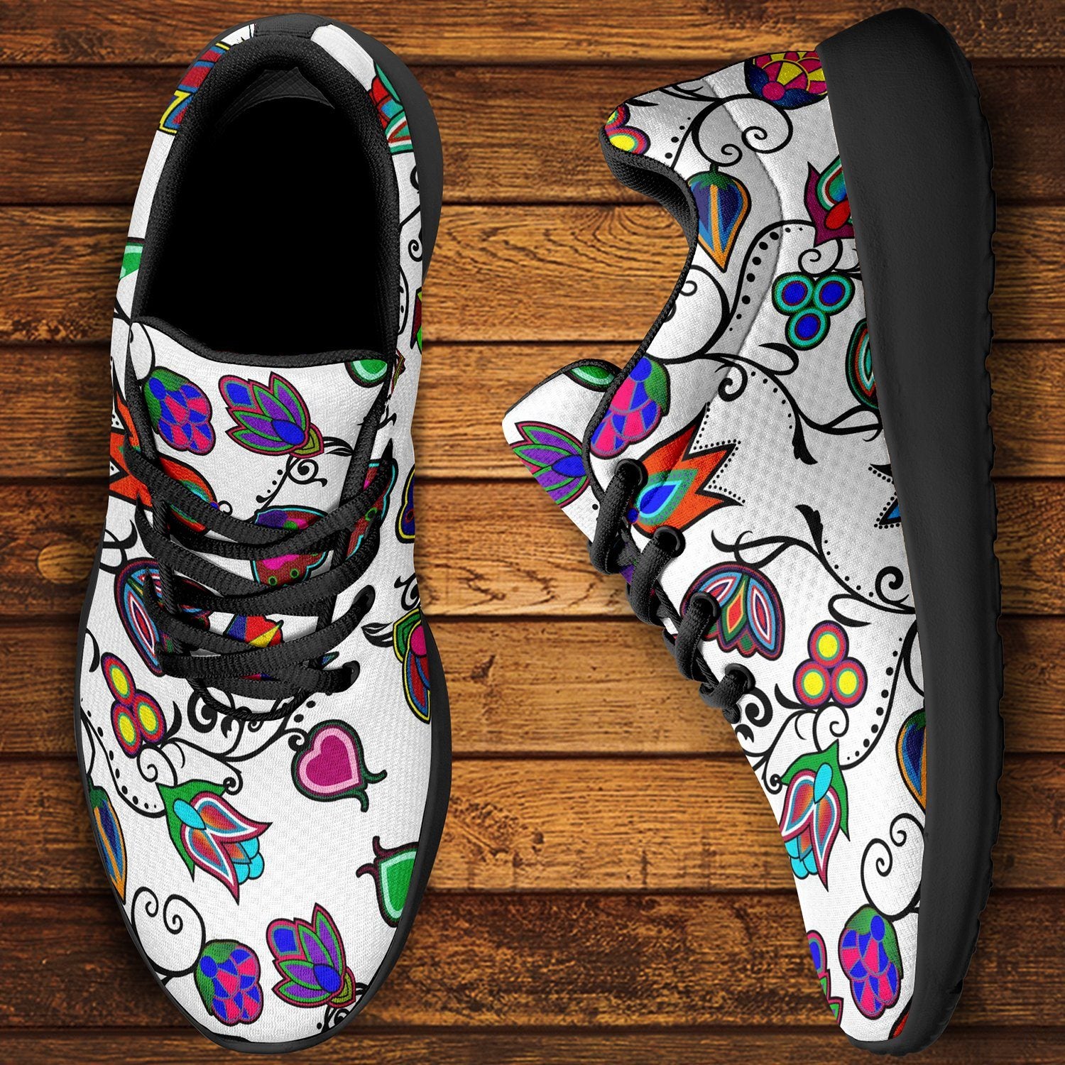Indigenous Paisley White Ikkaayi Sport Sneakers 49 Dzine