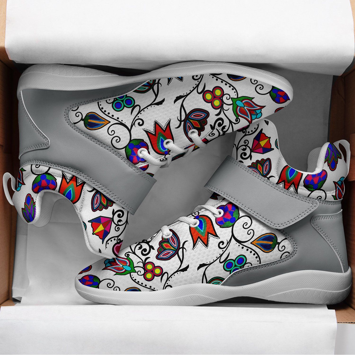 Indigenous Paisley White Ipottaa Basketball / Sport High Top Shoes 49 Dzine