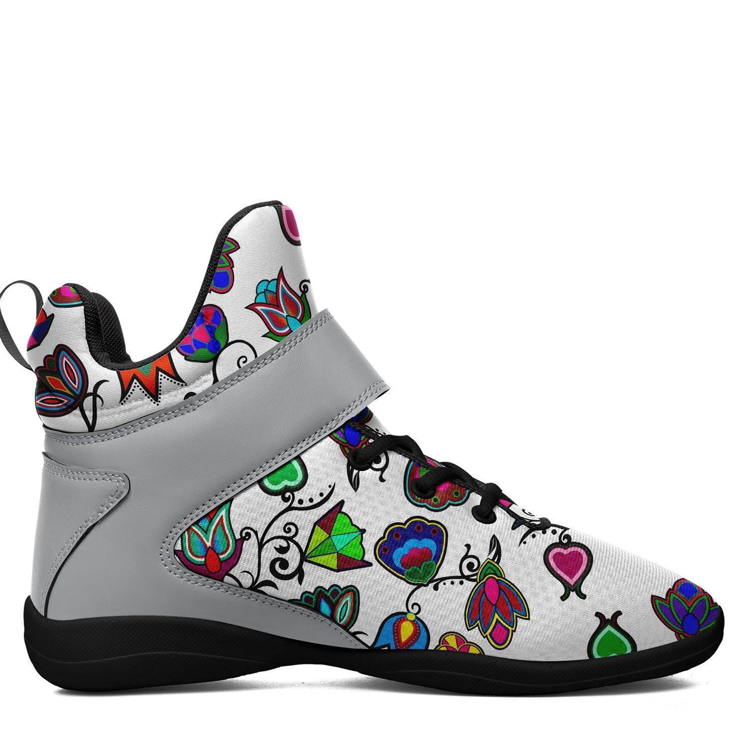 Indigenous Paisley White Ipottaa Basketball / Sport High Top Shoes - Black Sole 49 Dzine