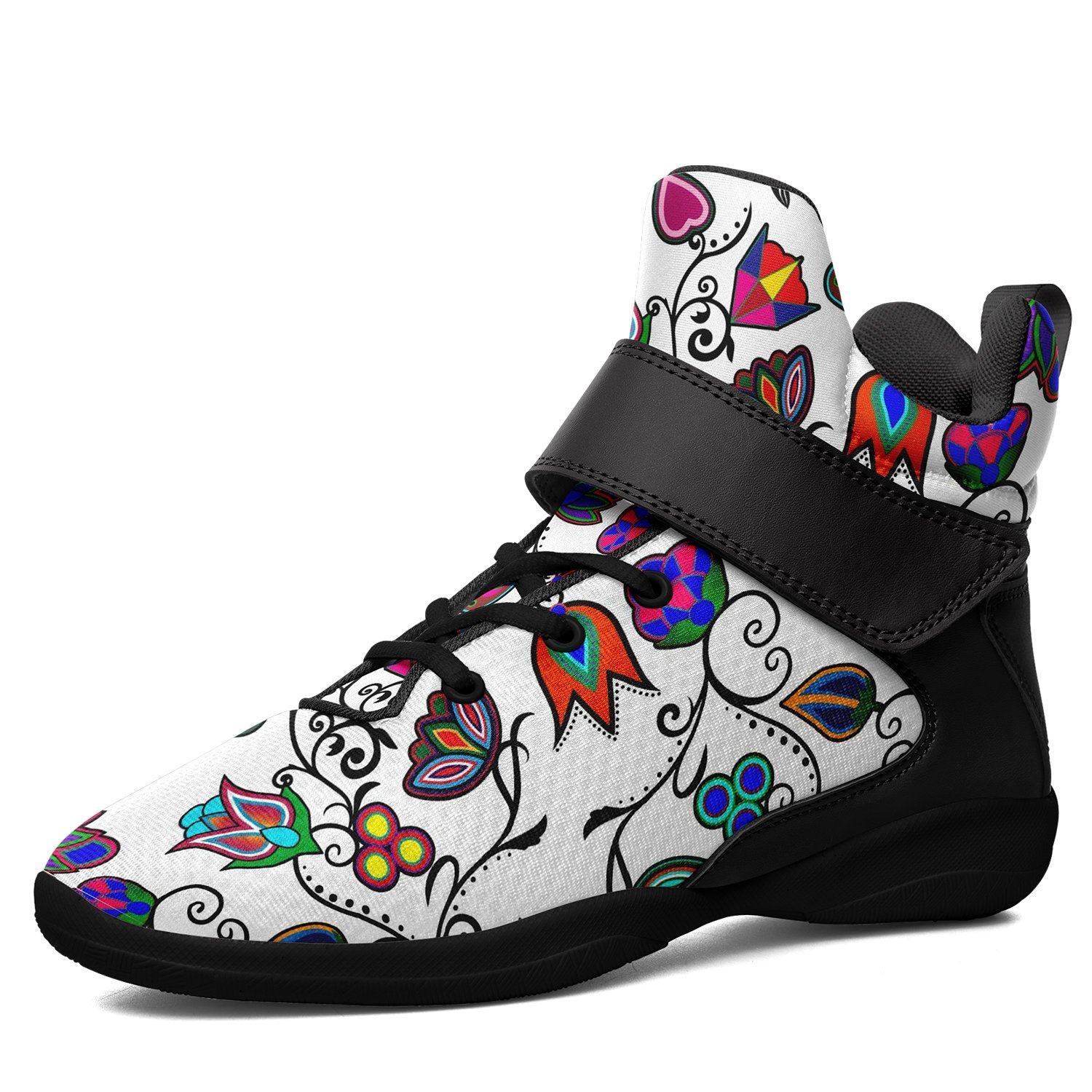 Indigenous Paisley White Ipottaa Basketball / Sport High Top Shoes - Black Sole 49 Dzine US Men 7 / EUR 40 Black Sole with Black Strap