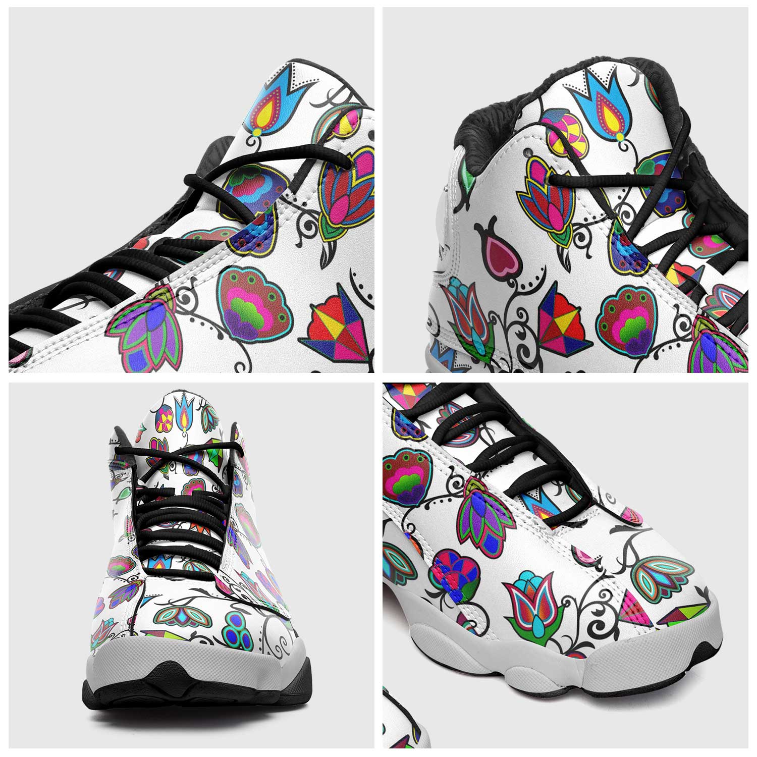 Indigenous Paisley - White Isstsokini Athletic Shoes Herman