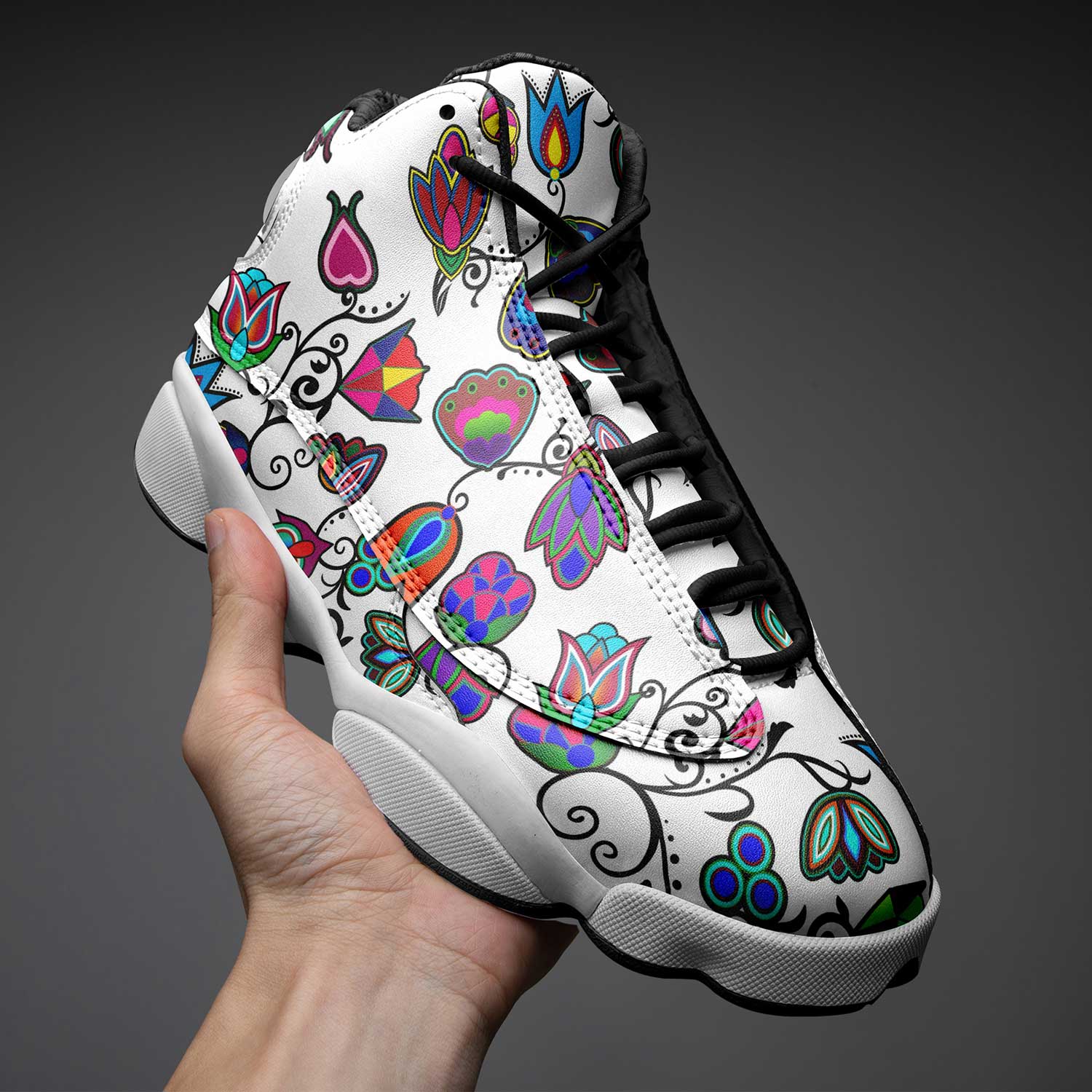 Indigenous Paisley - White Isstsokini Athletic Shoes Herman