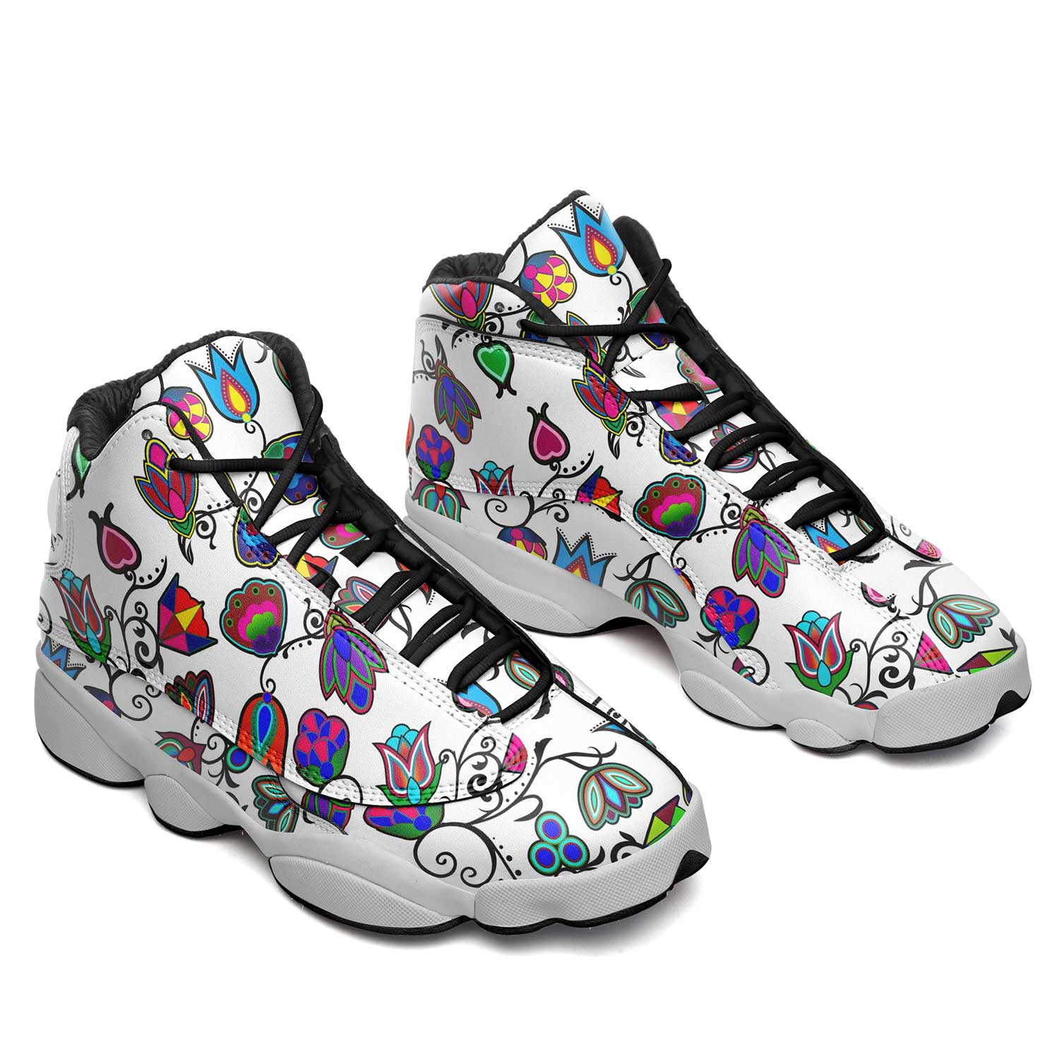 Indigenous Paisley - White Isstsokini Athletic Shoes Herman