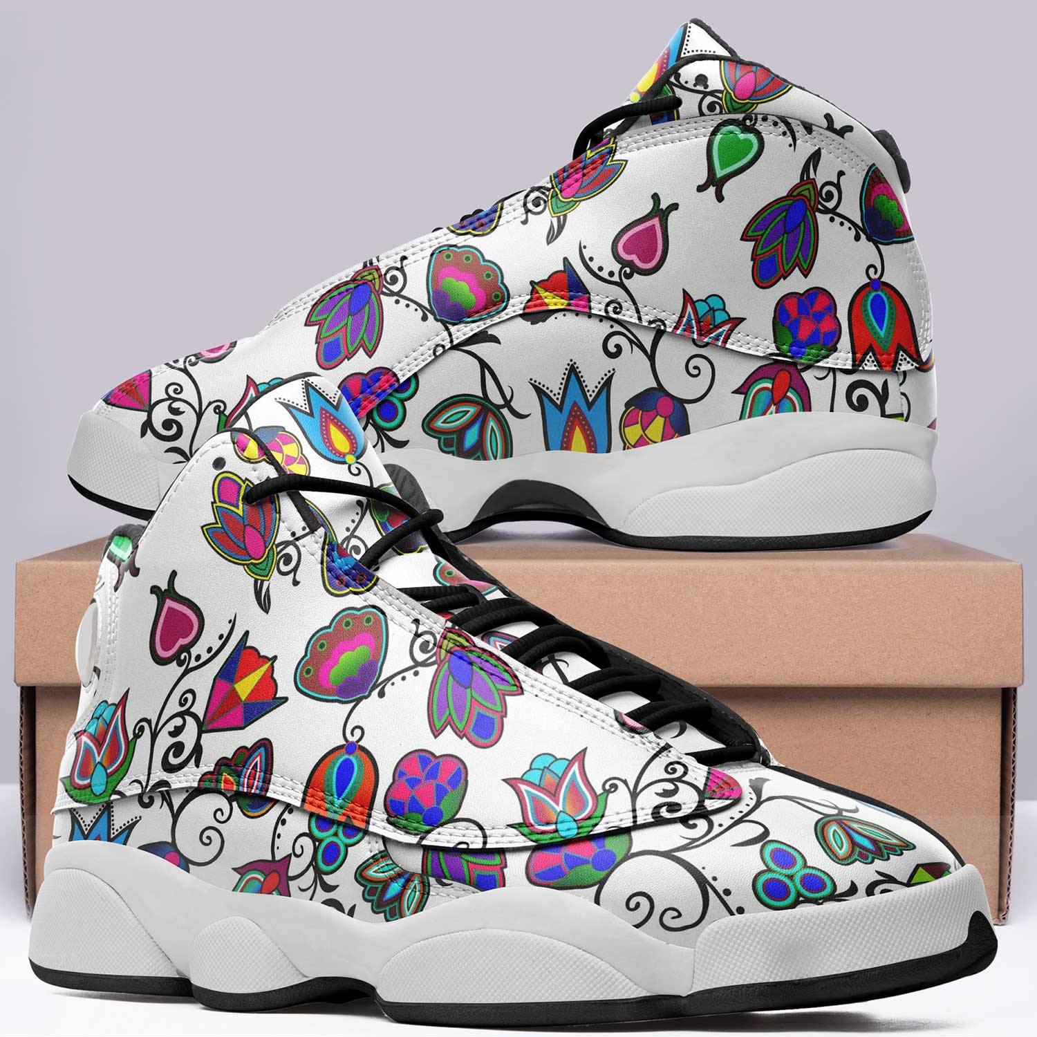 Indigenous Paisley - White Isstsokini Athletic Shoes Herman