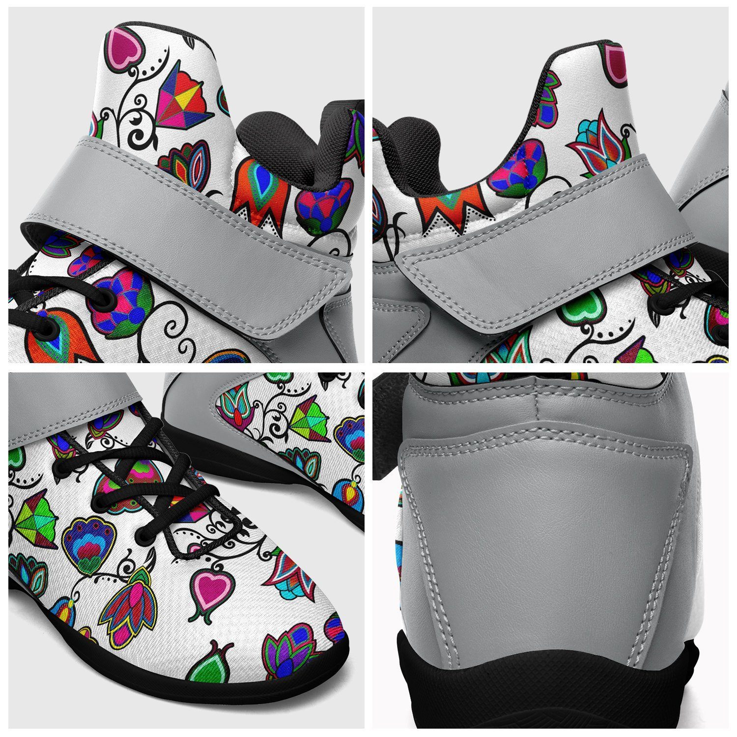 Indigenous Paisley White Kid's Ipottaa Basketball / Sport High Top Shoes 49 Dzine
