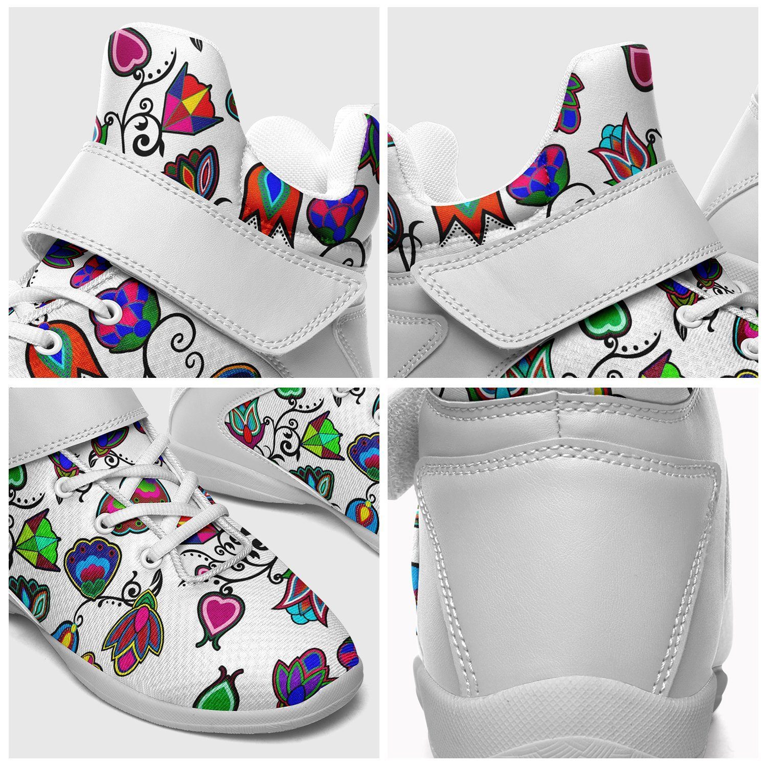 Indigenous Paisley White Kid's Ipottaa Basketball / Sport High Top Shoes 49 Dzine