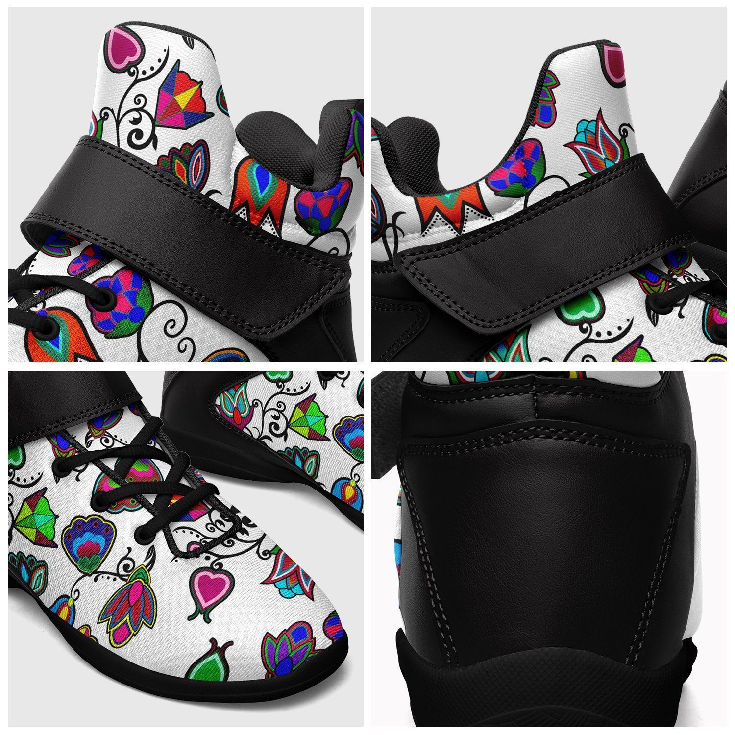 Indigenous Paisley White Kid's Ipottaa Basketball / Sport High Top Shoes 49 Dzine