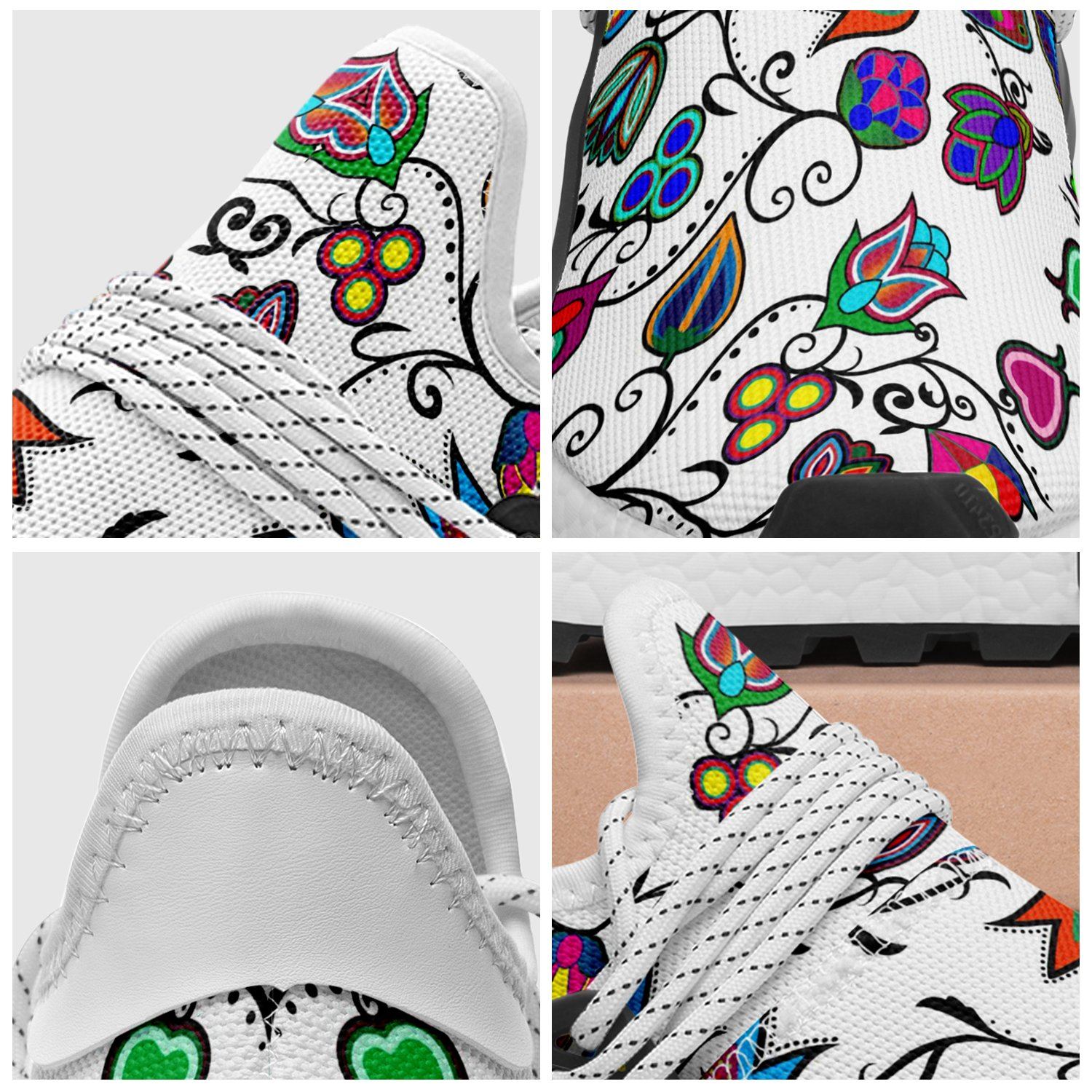 Indigenous Paisley White Okaki Sneakers Shoes 49 Dzine