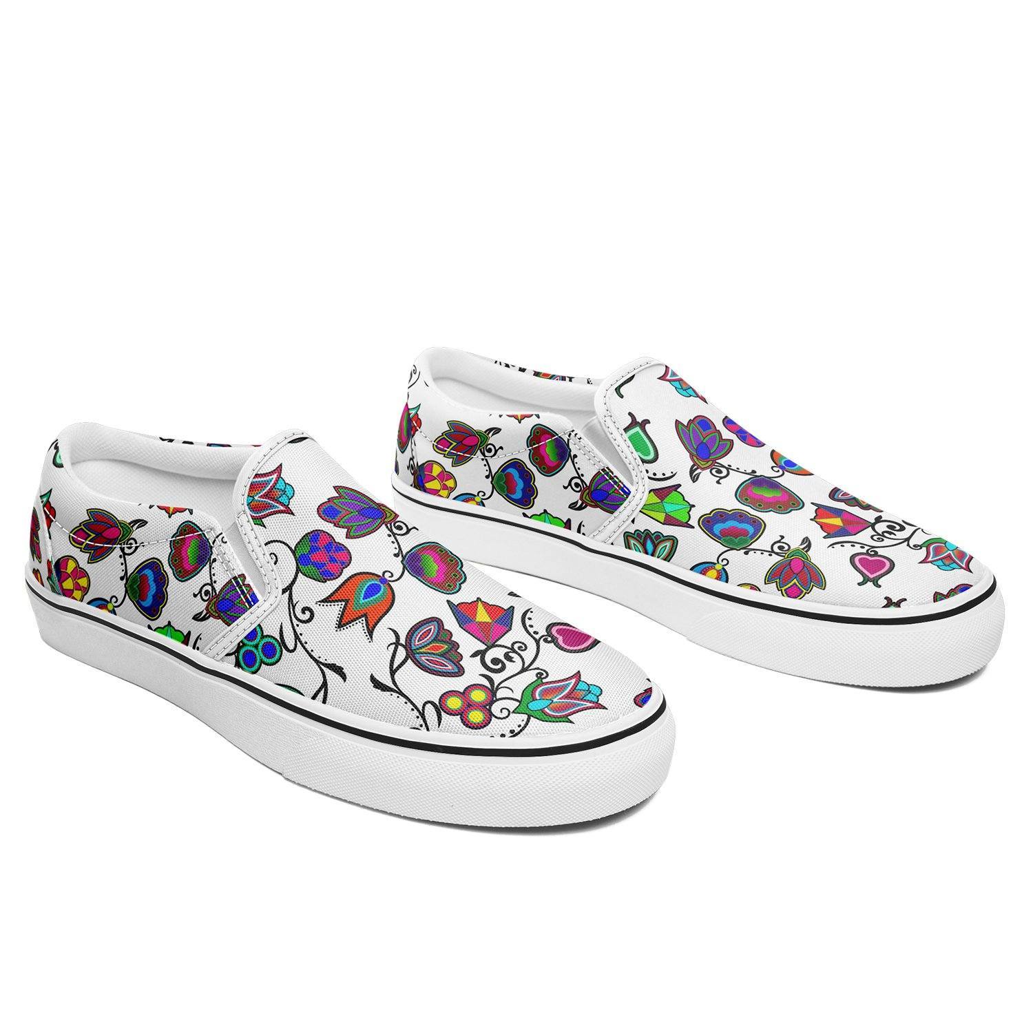 Indigenous Paisley White Otoyimm Kid's Canvas Slip On Shoes 49 Dzine