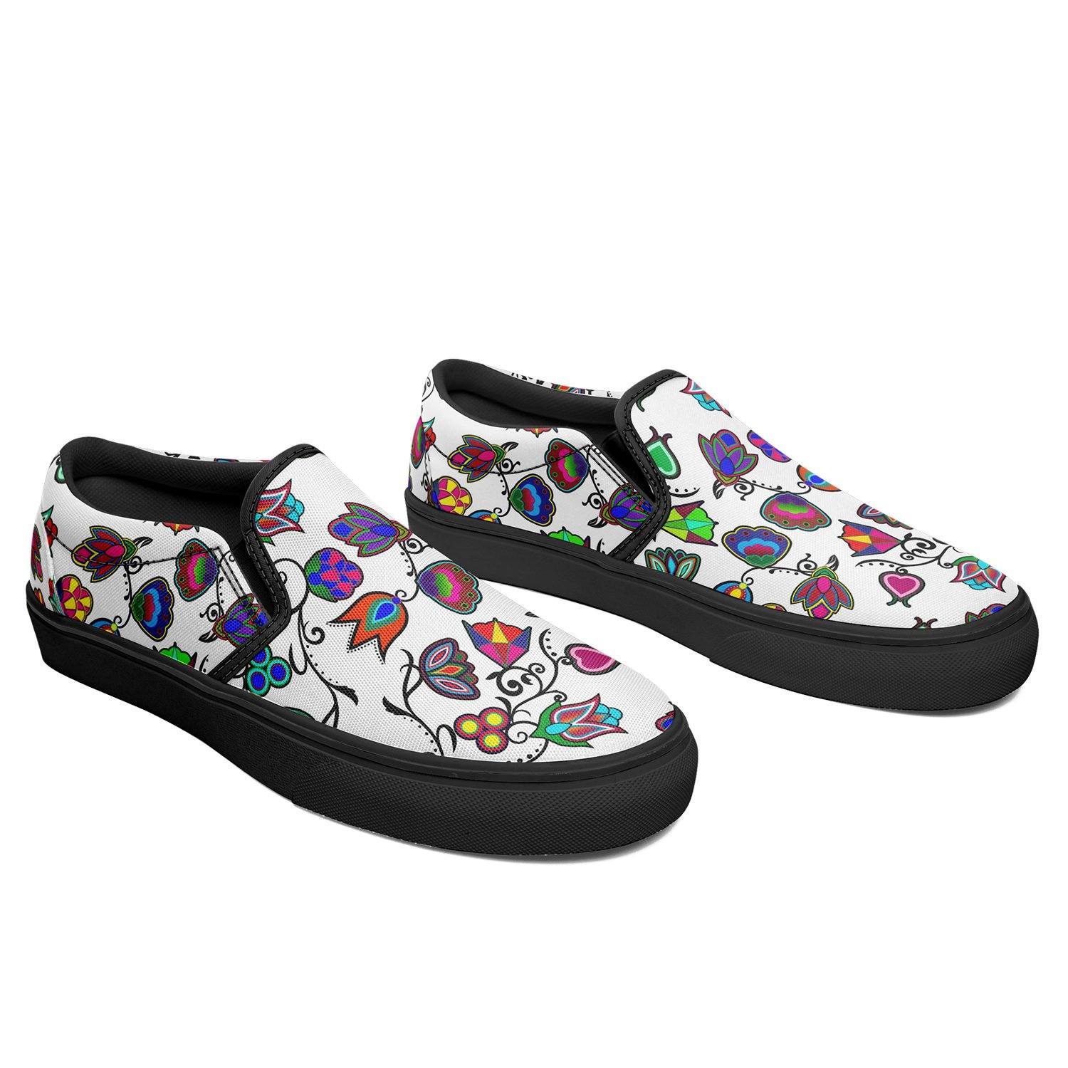 Indigenous Paisley White Otoyimm Kid's Canvas Slip On Shoes 49 Dzine