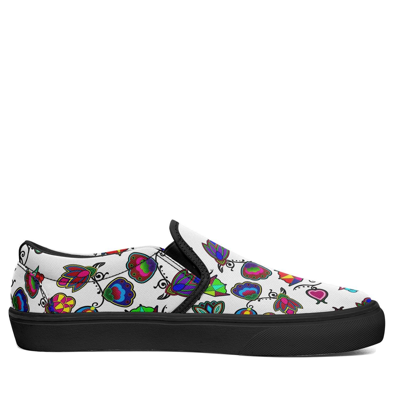 Indigenous Paisley White Otoyimm Kid's Canvas Slip On Shoes 49 Dzine
