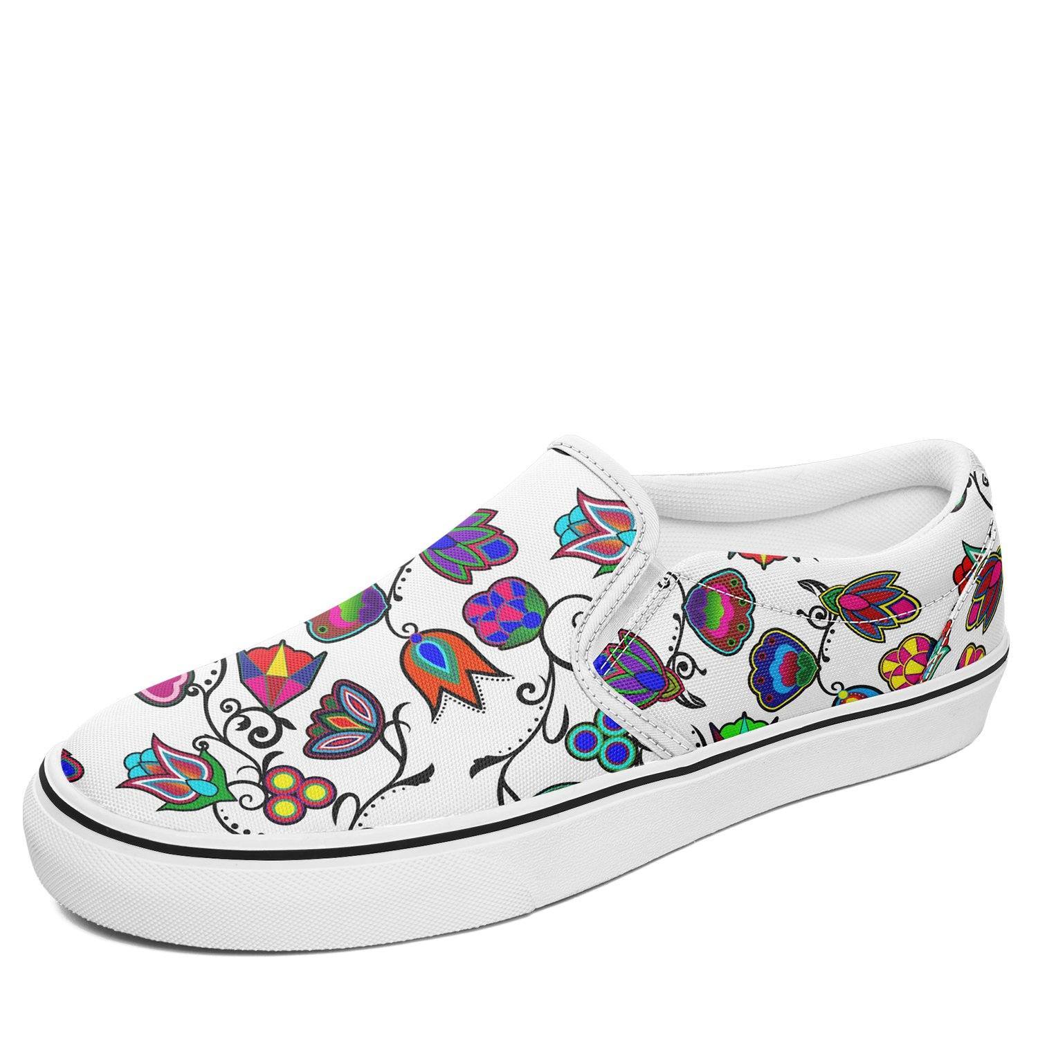 Indigenous Paisley White Otoyimm Kid's Canvas Slip On Shoes 49 Dzine US Youth 1 / EUR 32 White Sole