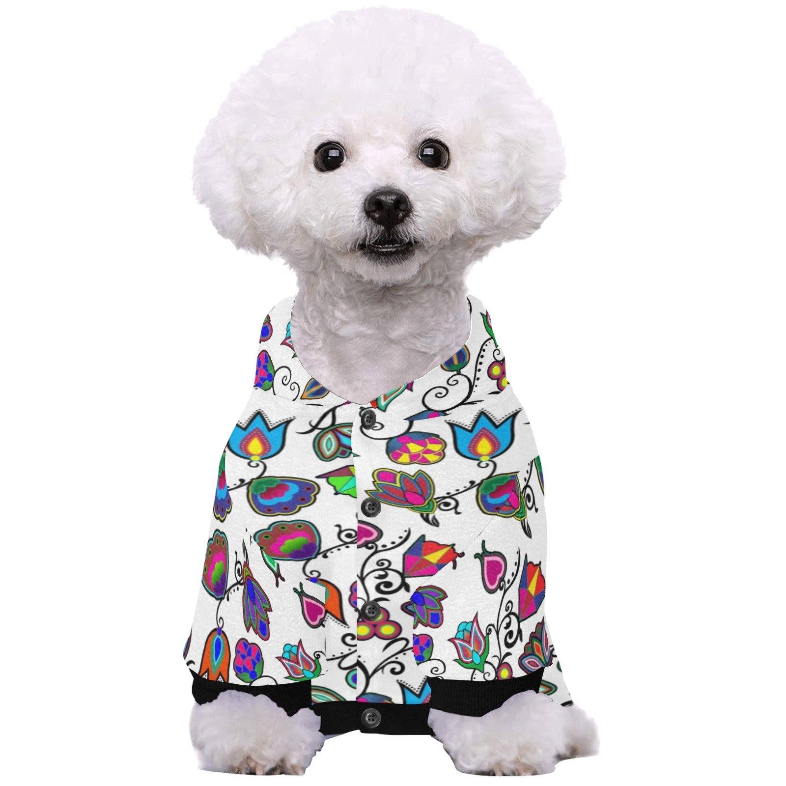 Indigenous Paisley White Pet Dog Hoodie Pet Dog Hoodie e-joyer