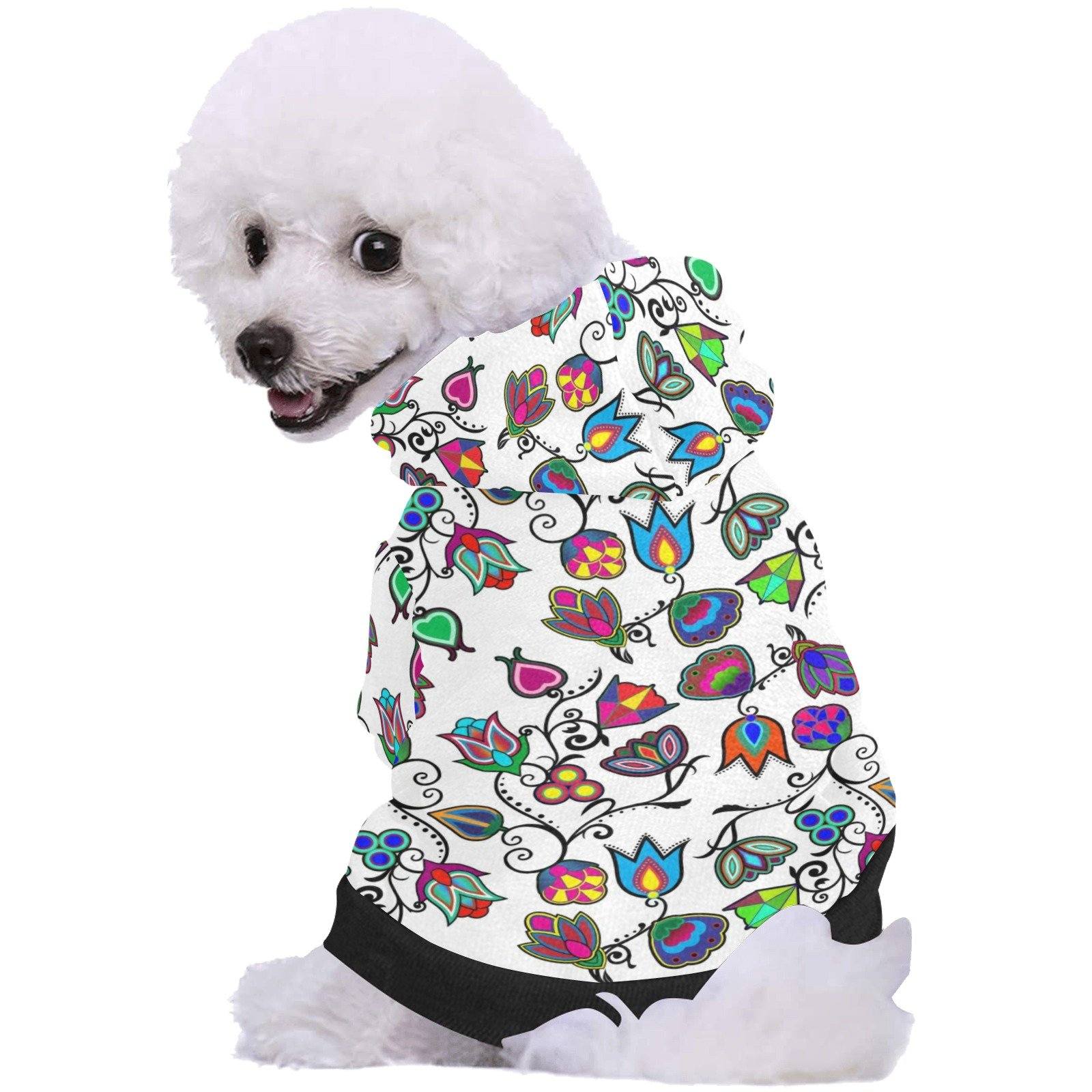 Indigenous Paisley White Pet Dog Hoodie Pet Dog Hoodie e-joyer