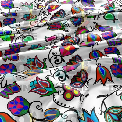 Indigenous Paisley - White Satin Fabric 49DzineStore