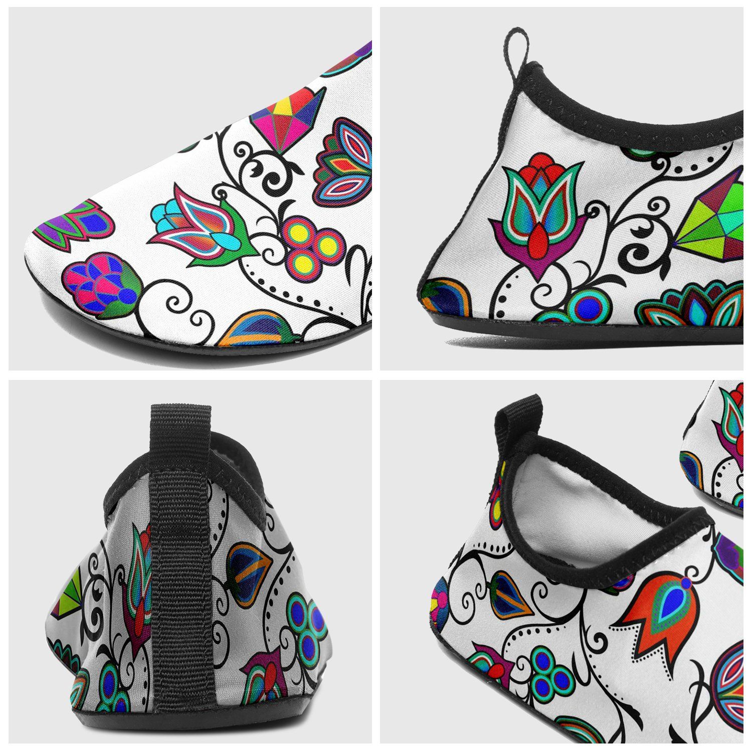 Indigenous Paisley White Sockamoccs Slip On Shoes 49 Dzine