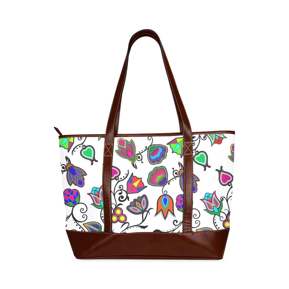 Indigenous Paisley - White Tote Handbag (Model 1642) Tote Handbags (1642) e-joyer