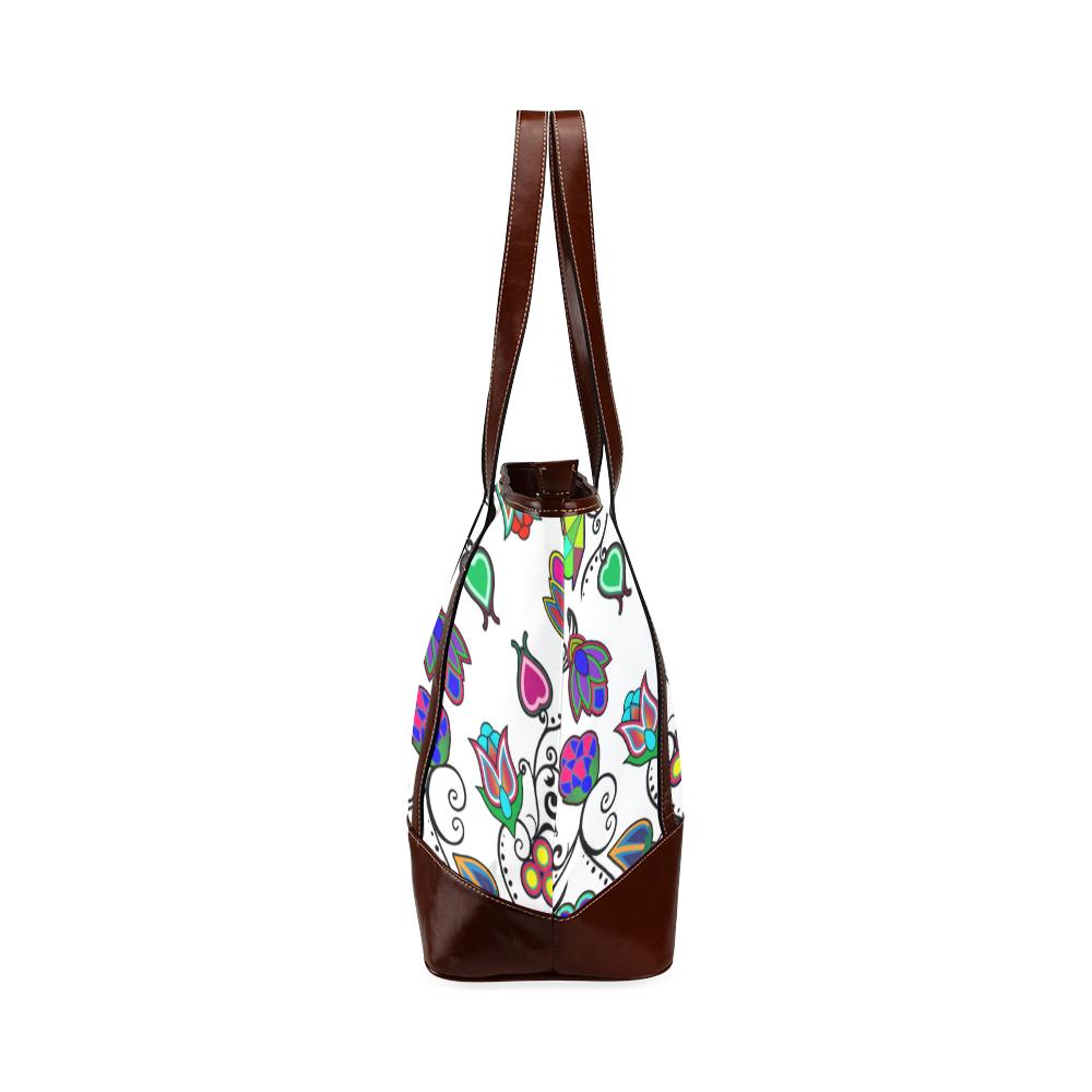 Indigenous Paisley - White Tote Handbag (Model 1642) Tote Handbags (1642) e-joyer