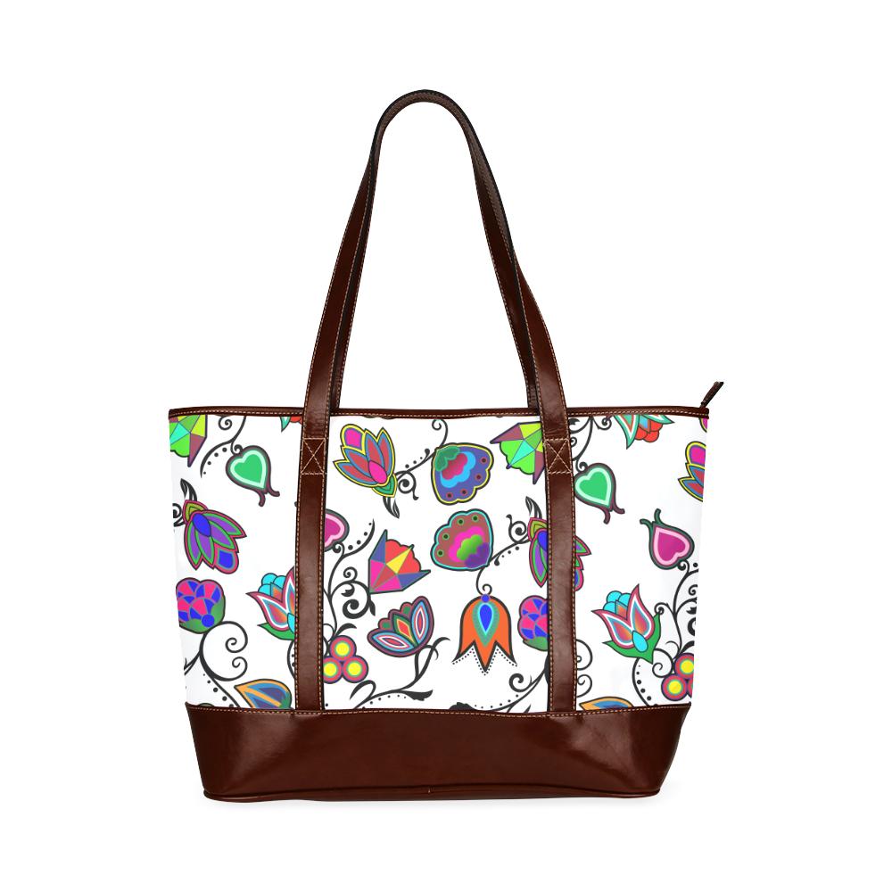Indigenous Paisley - White Tote Handbag (Model 1642) Tote Handbags (1642) e-joyer