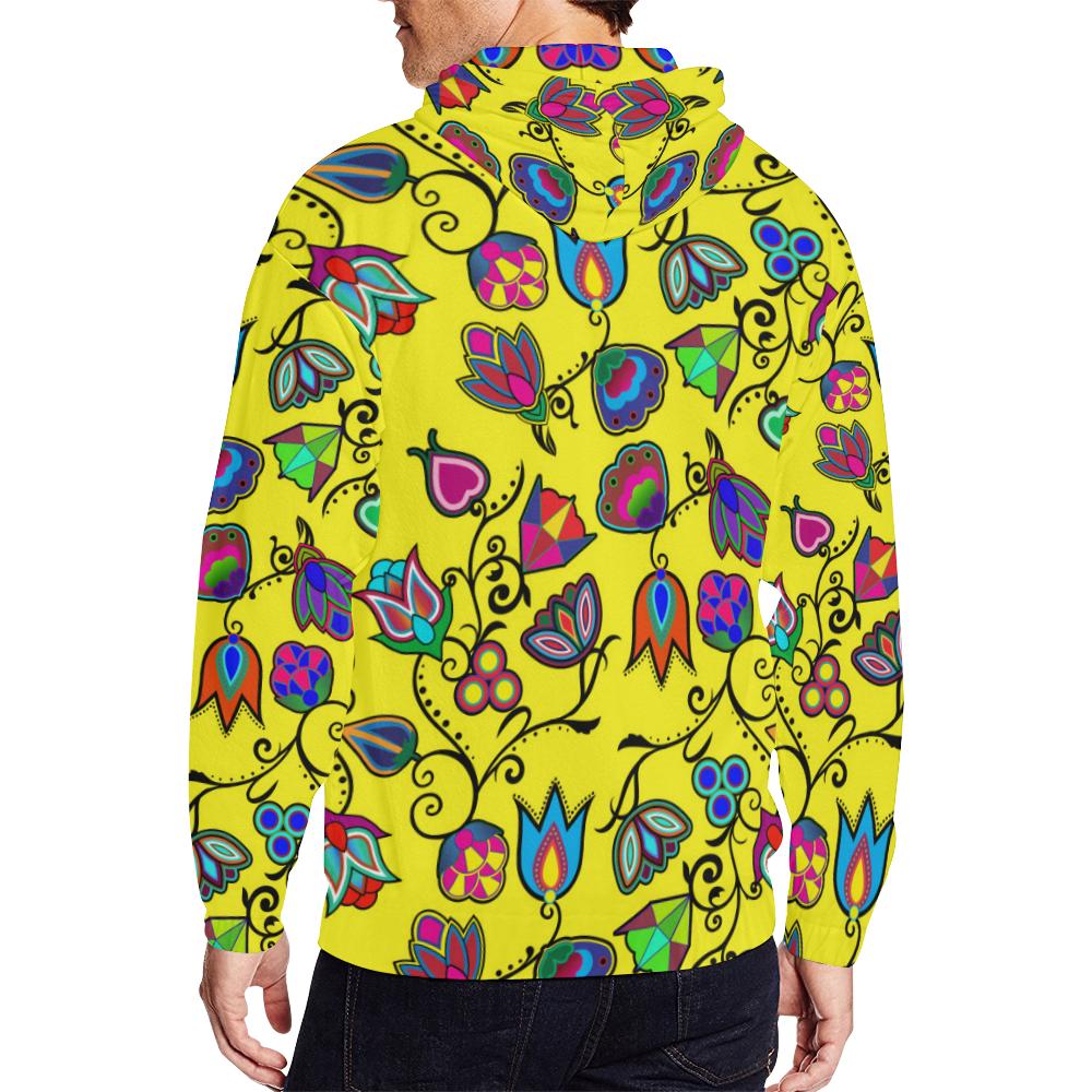 Indigenous Paisley - Yellow All Over Print Full Zip Hoodie for Men (Model H14) All Over Print Full Zip Hoodie for Men (H14) e-joyer