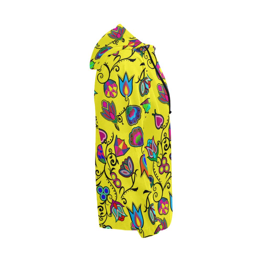 Indigenous Paisley - Yellow All Over Print Full Zip Hoodie for Men (Model H14) All Over Print Full Zip Hoodie for Men (H14) e-joyer