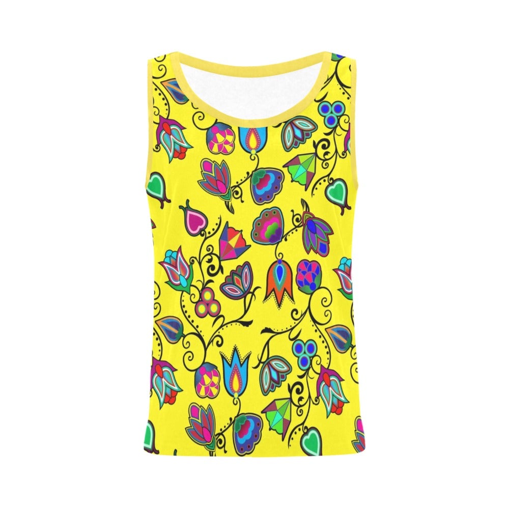 Indigenous Paisley Yellow All Over Print Tank Top for Women (Model T43) All Over Print Tank Top for Women (T43) e-joyer