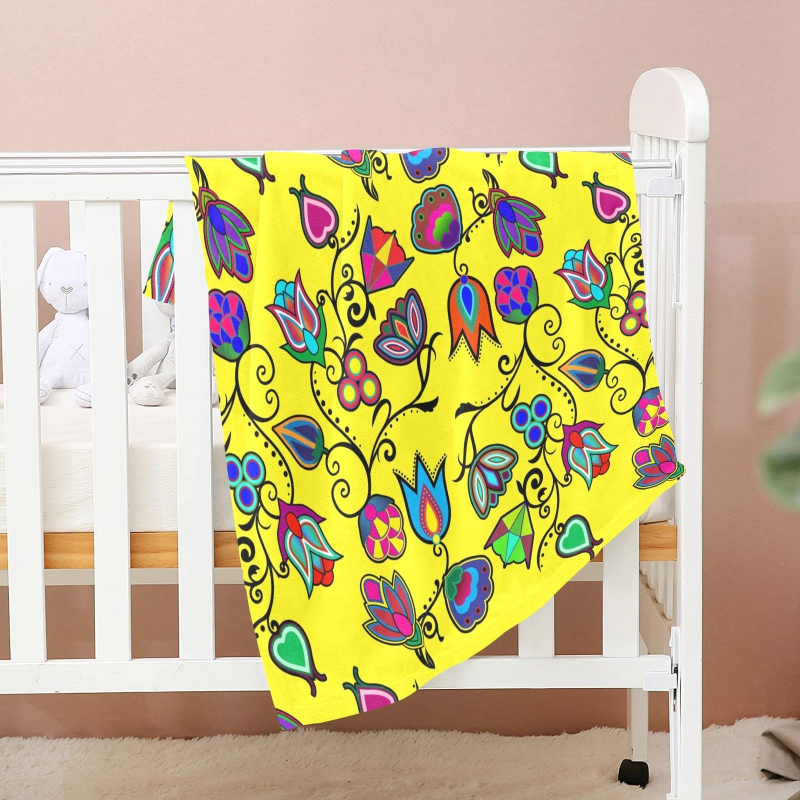 Indigenous Paisley Yellow Baby Blanket 30"x40" Baby Blanket 30"x40" e-joyer