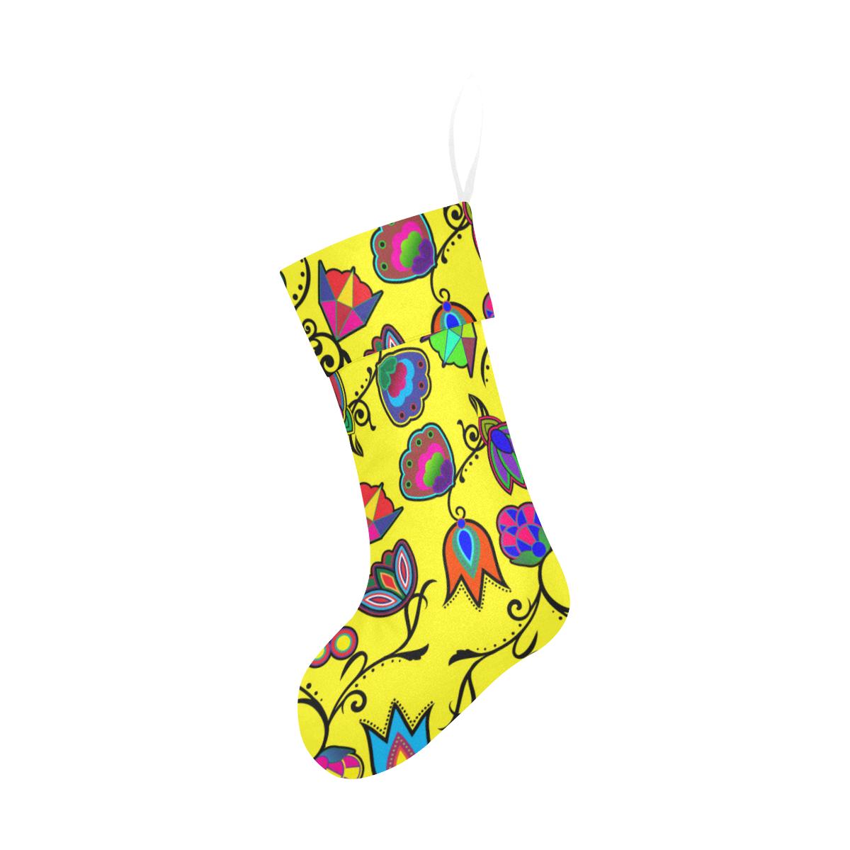 Indigenous Paisley Yellow Christmas Stocking holiday stocking e-joyer
