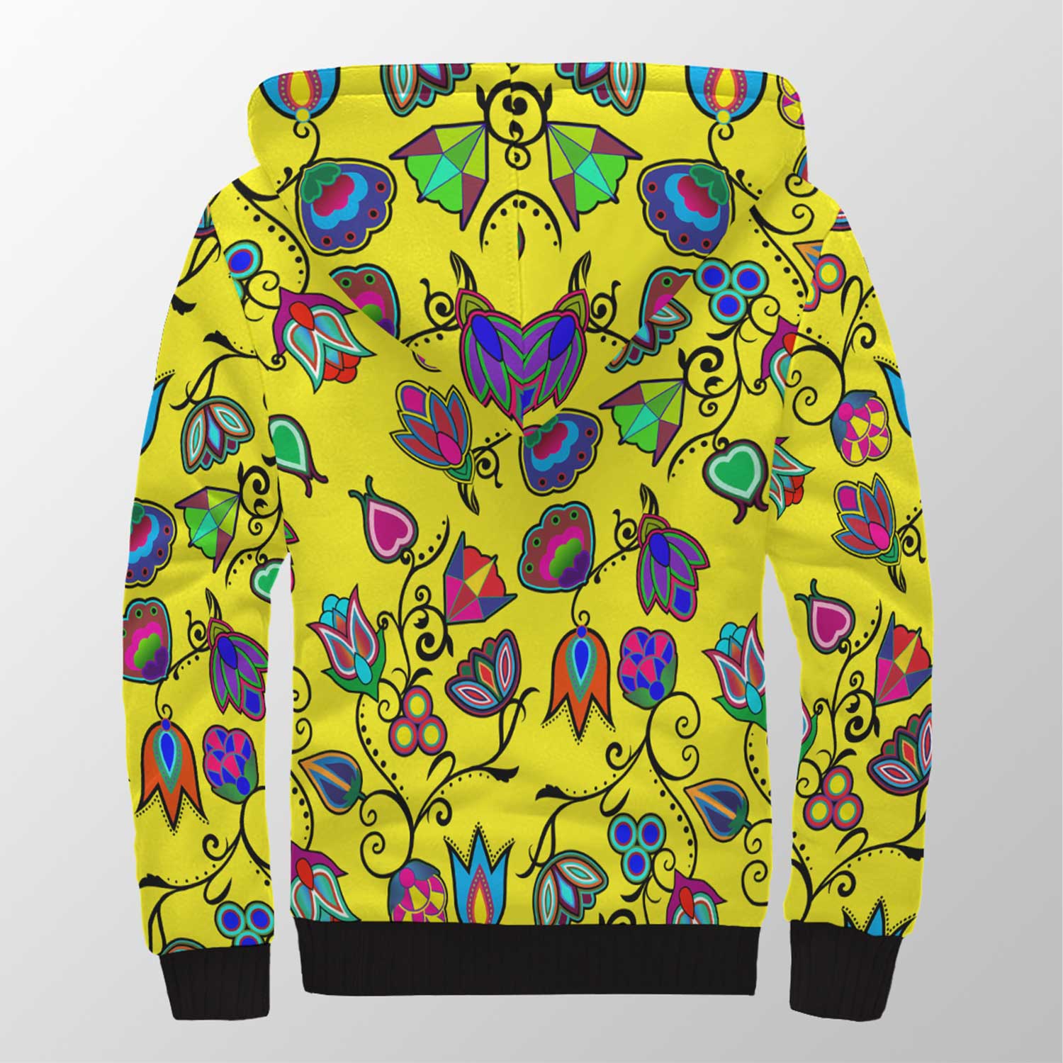 Indigenous Paisley Yellow Sherpa Hoodie 49 Dzine