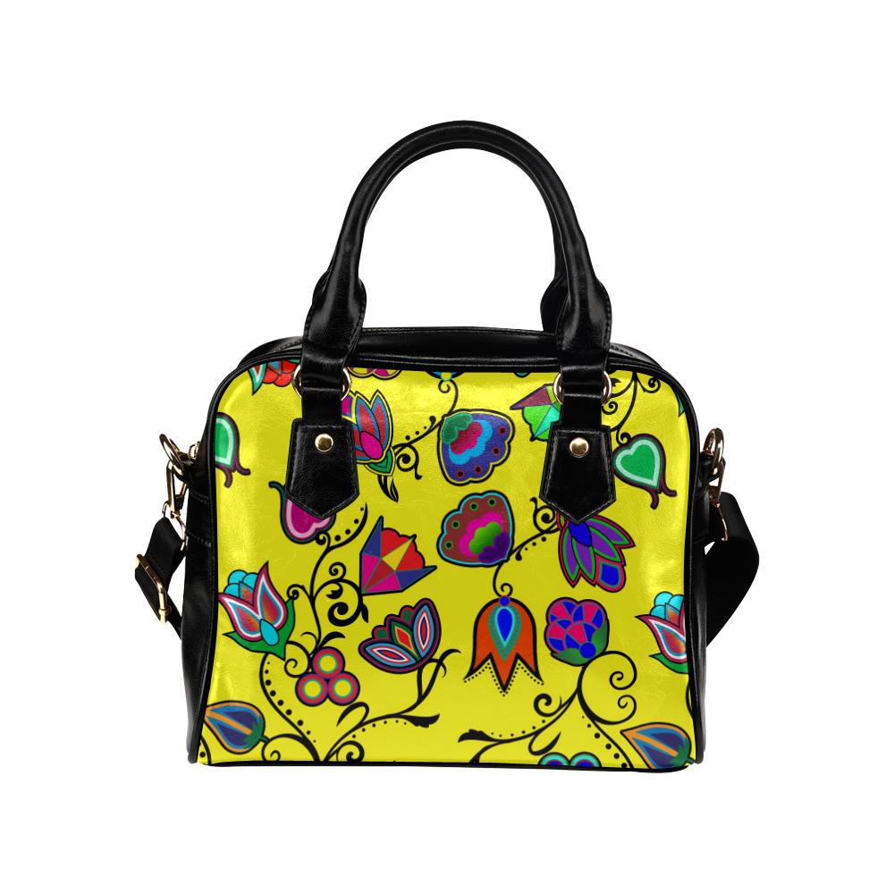 Indigenous Paisley - Yellow Shoulder Handbag (Model 1634) Shoulder Handbags (1634) e-joyer