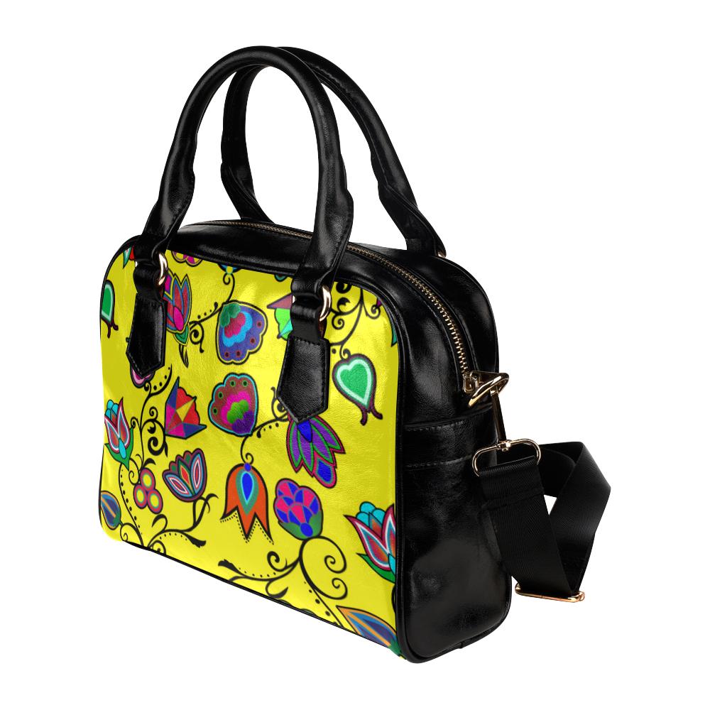 Indigenous Paisley - Yellow Shoulder Handbag (Model 1634) Shoulder Handbags (1634) e-joyer