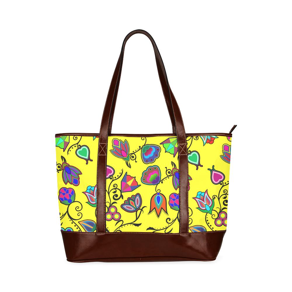 Indigenous Paisley - Yellow Tote Handbag (Model 1642) Tote Handbags (1642) e-joyer