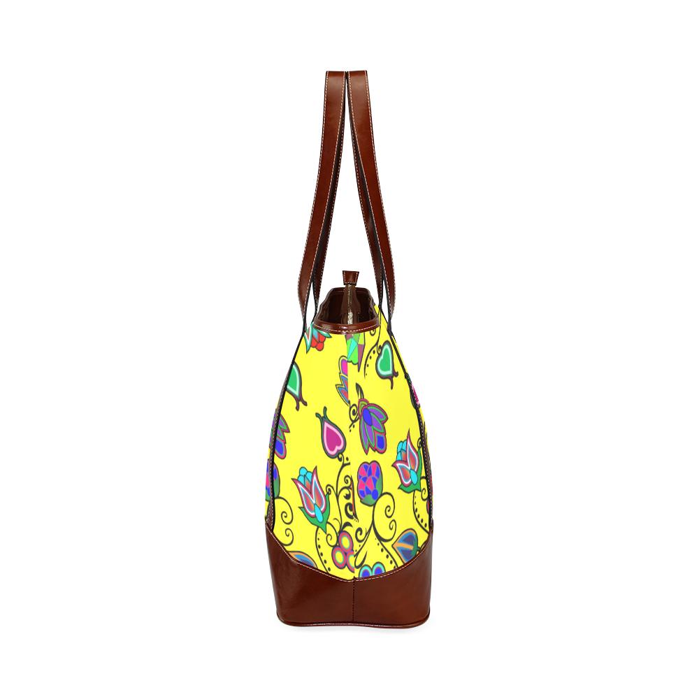Indigenous Paisley - Yellow Tote Handbag (Model 1642) Tote Handbags (1642) e-joyer