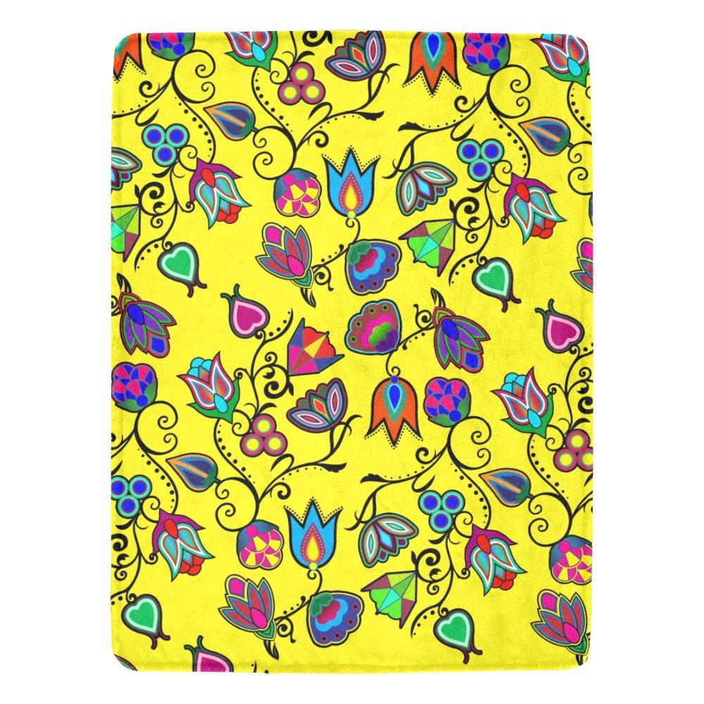 Indigenous Paisley Yellow Ultra-Soft Micro Fleece Blanket 60"x80" Ultra-Soft Blanket 60''x80'' e-joyer
