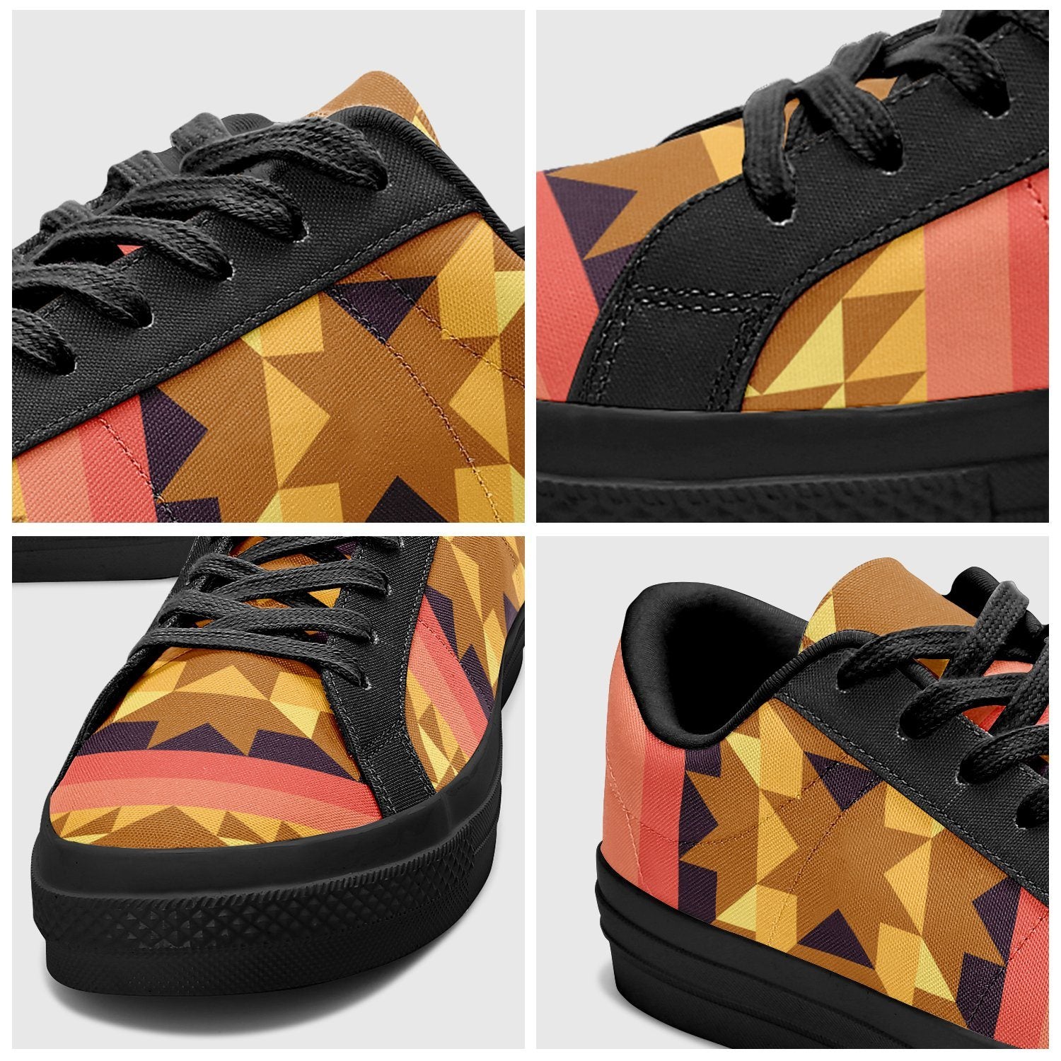 Infinite Sunset Aapisi Low Top Canvas Shoes Black Sole aapisi Herman