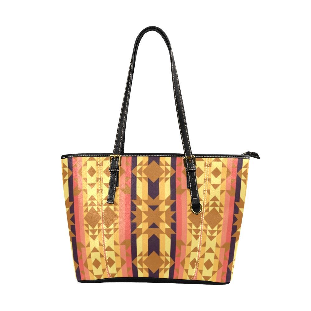 Infinite Sunset Leather Tote Bag/Large (Model 1640) bag e-joyer