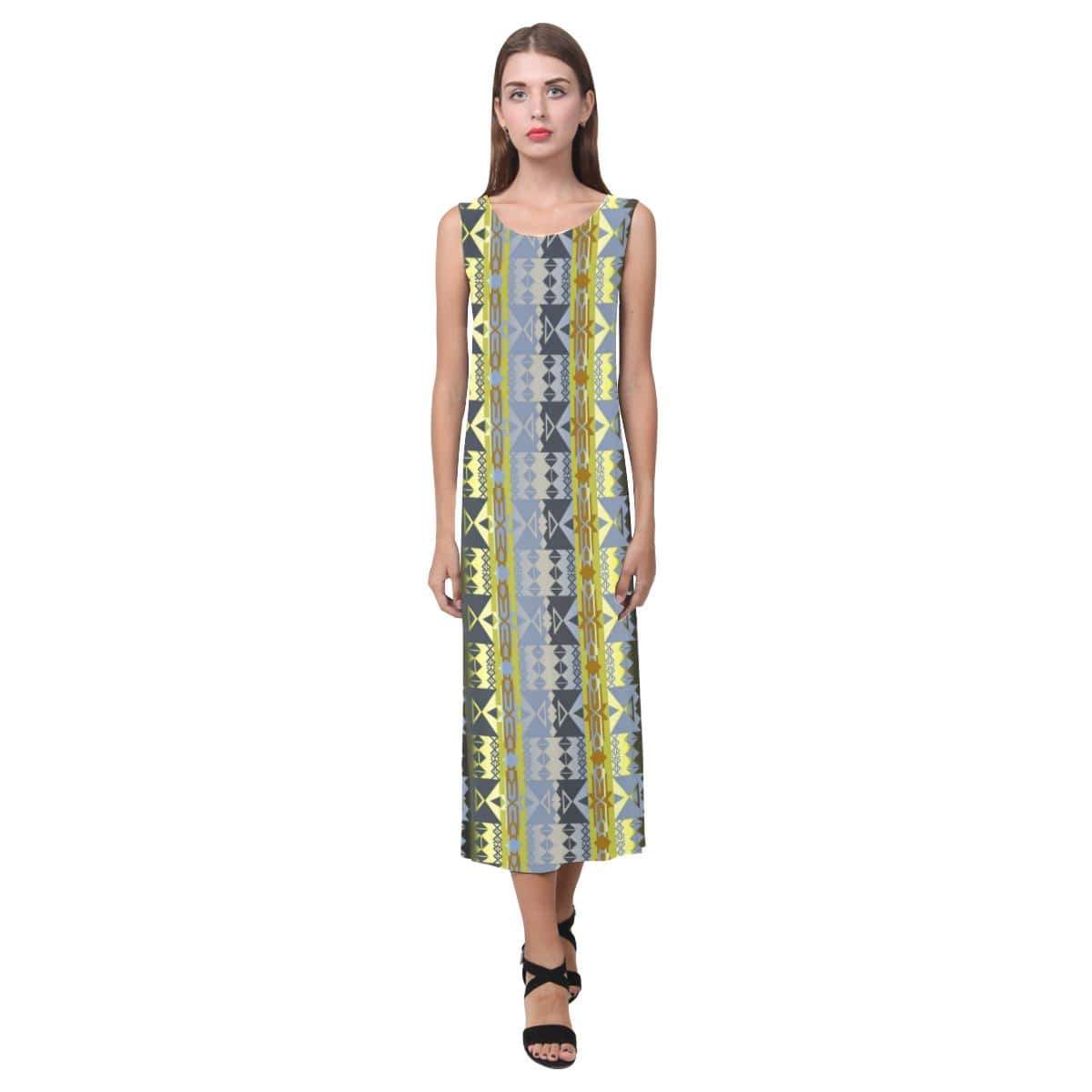 Inside the Deer Clan Lodge Phaedra Sleeveless Open Fork Long Dress (Model D08) Phaedra Sleeveless Open Fork Long Dress (D08) e-joyer