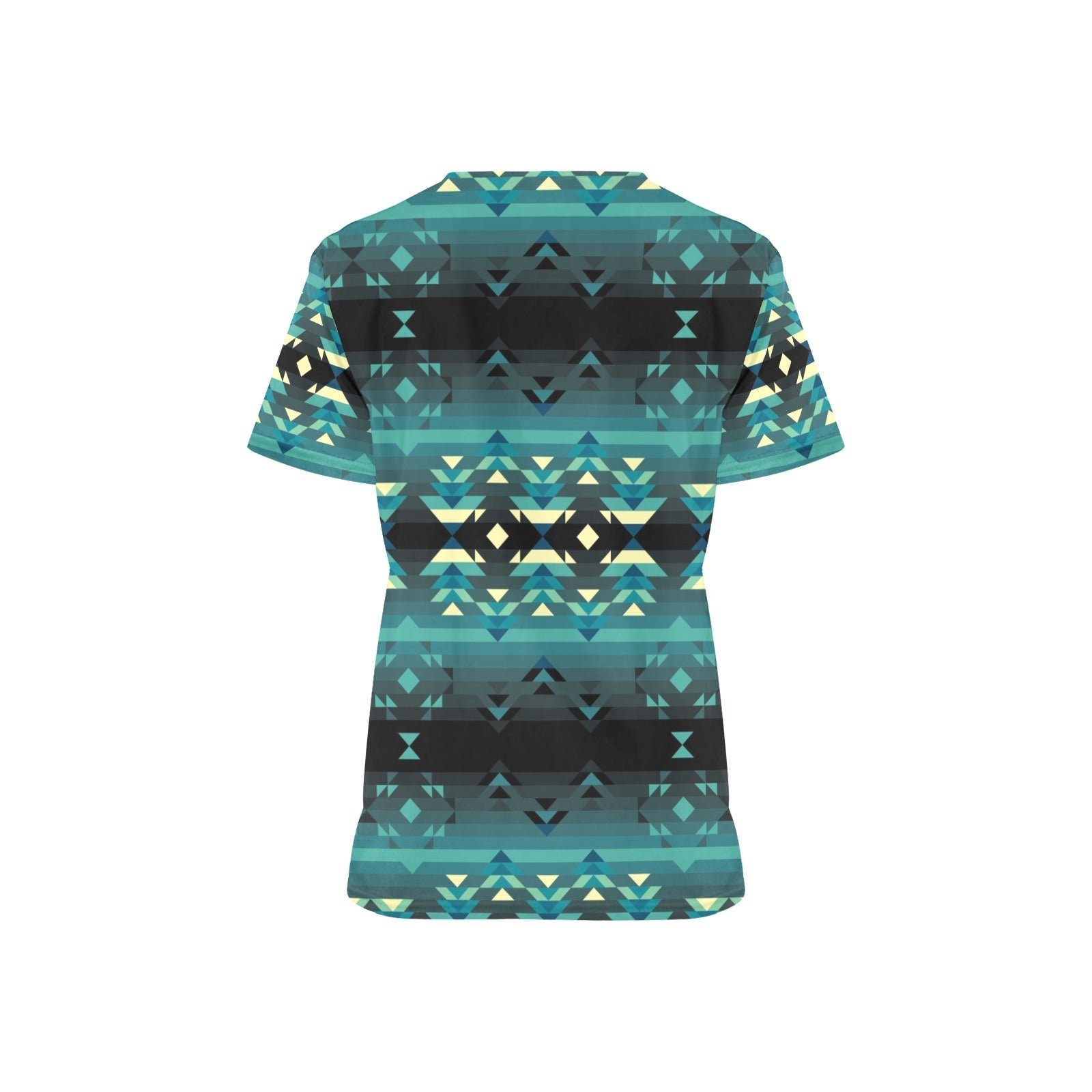 Inspire Green All Over Print Scrub Top Scrub Top e-joyer